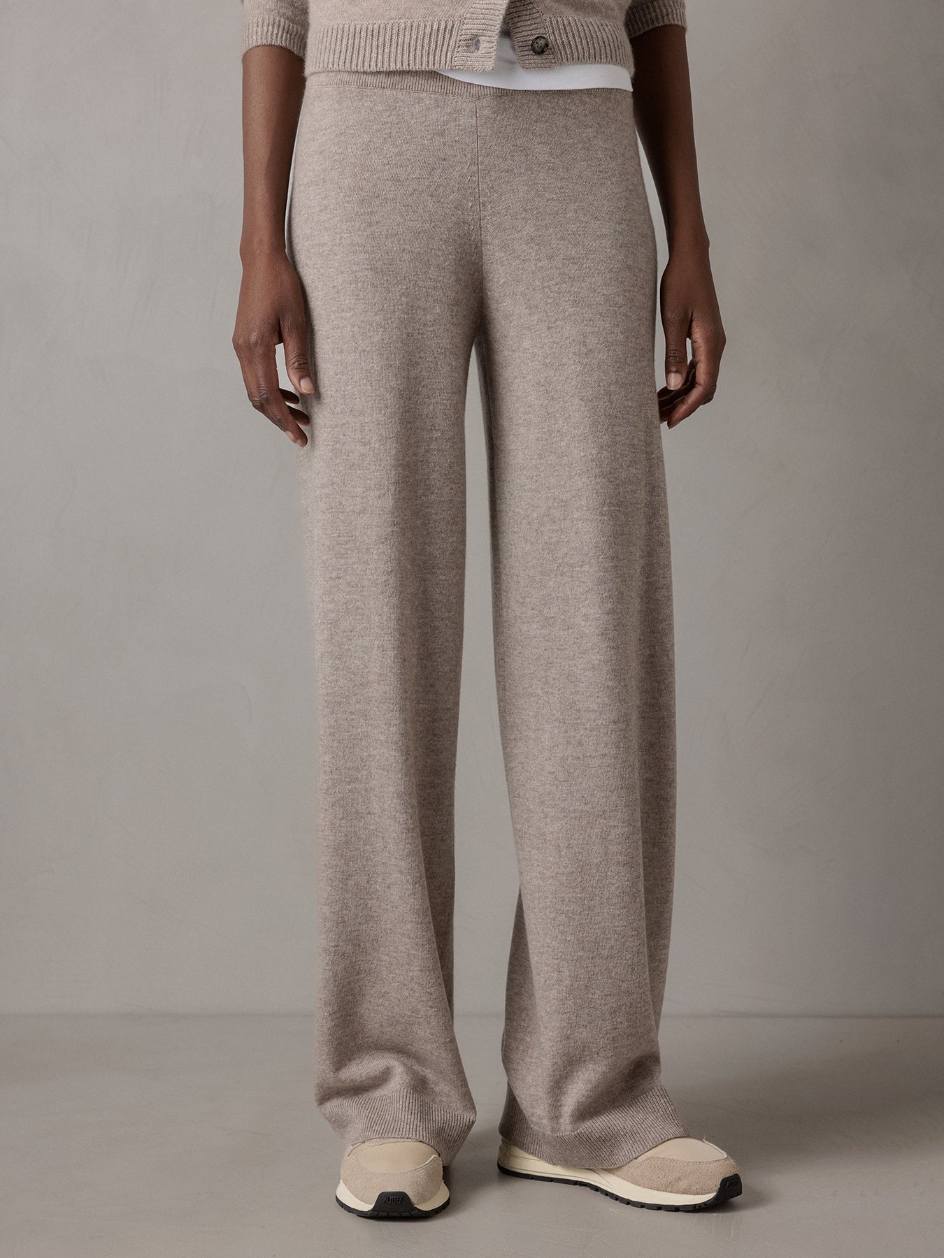 ALLUDE Strickhose aus Schurwolle Damen (46 TAUPE MEL)