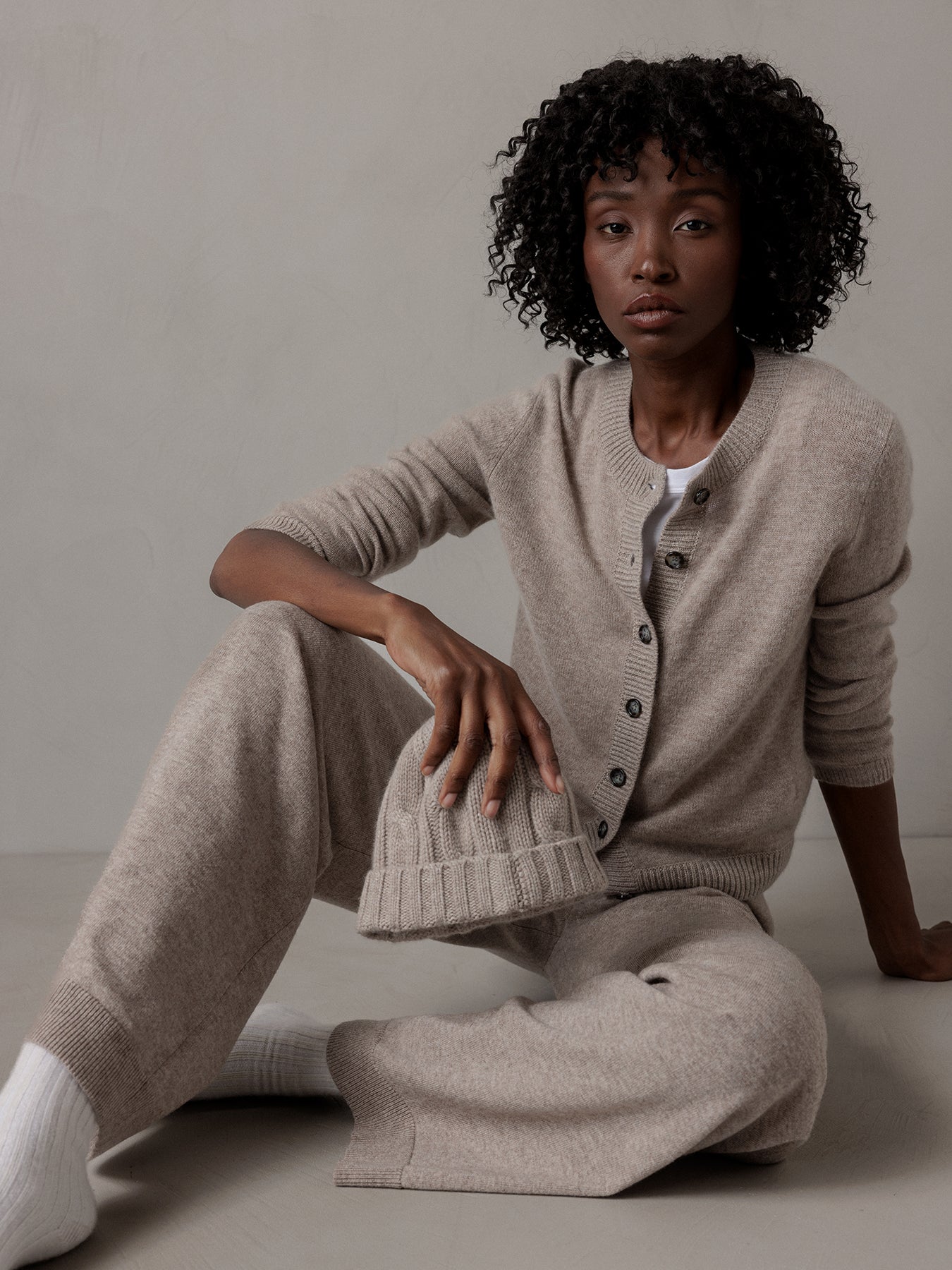 ALLUDE Strickjacke aus Cashmere Damen (46 TAUPE MEL)