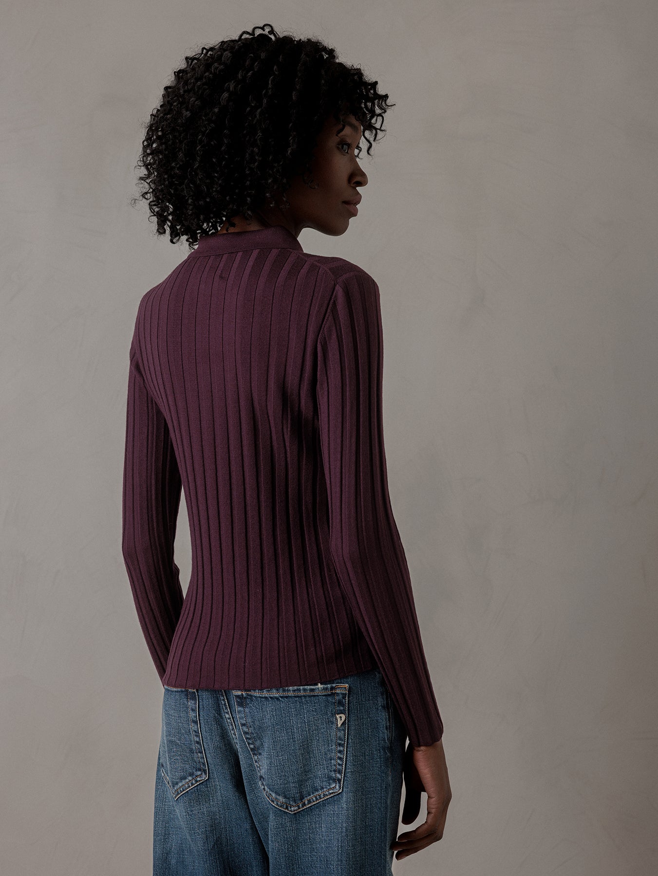 ALLUDE Langarmshirt aus Schurwolle Damen (469 WINE)