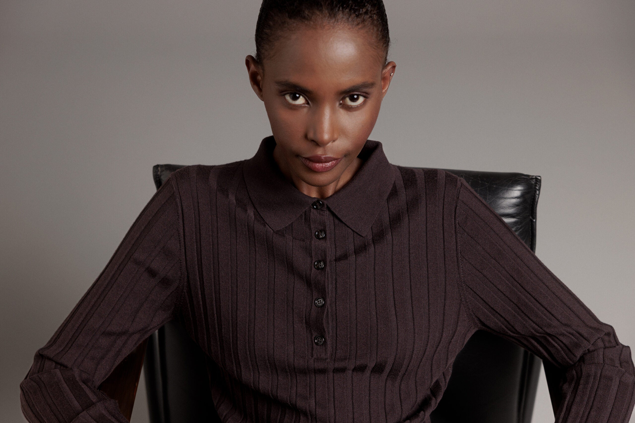 ALLUDE Langarmshirt aus Schurwolle Damen (449 DK BRAUN)