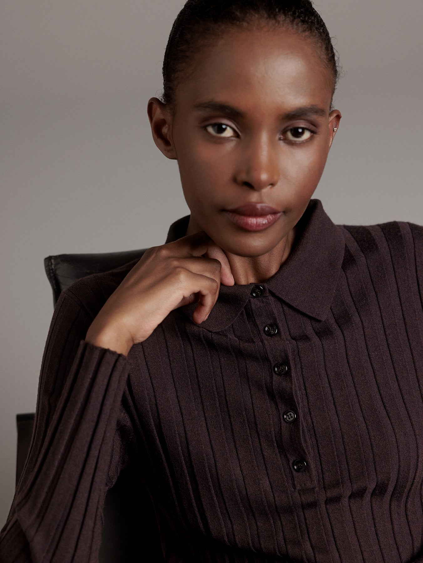 ALLUDE Langarmshirt aus Schurwolle Damen (449 DK BRAUN)