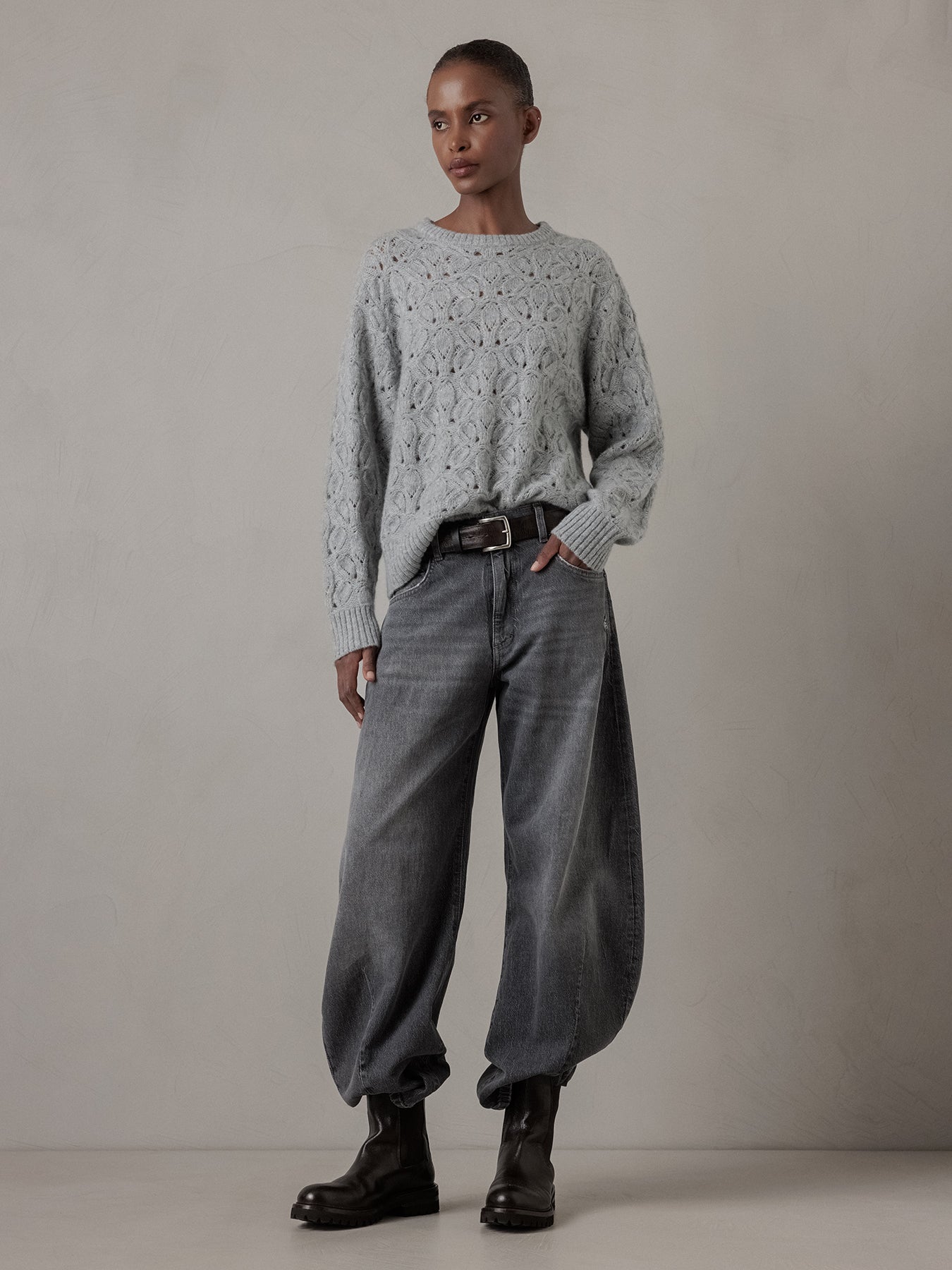 ALLUDE Pullover aus Cashmere Damen (81 SILBER MEL)