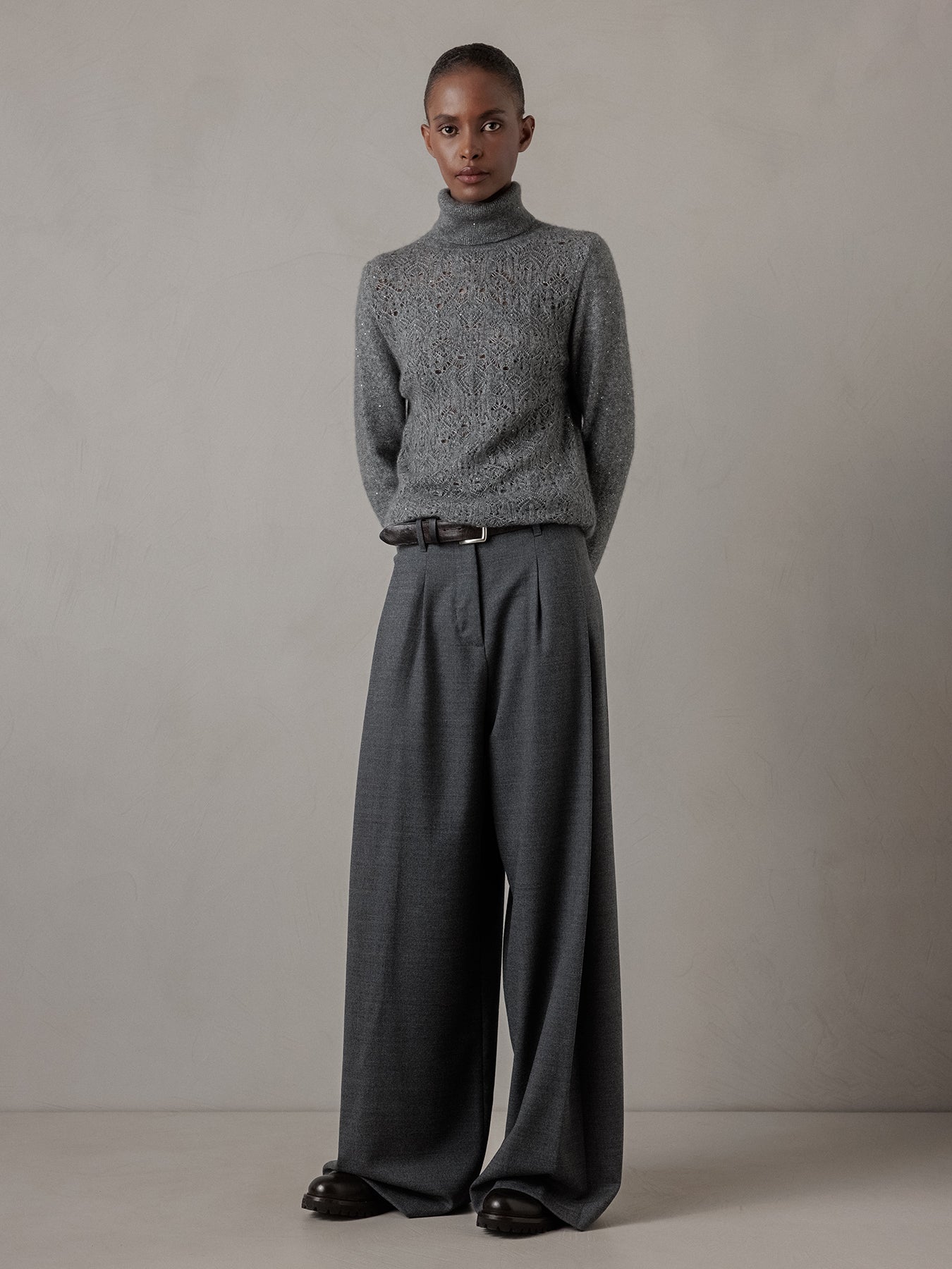 ALLUDE Pullover aus Cashmere Damen (83 DK GRAU MEL)