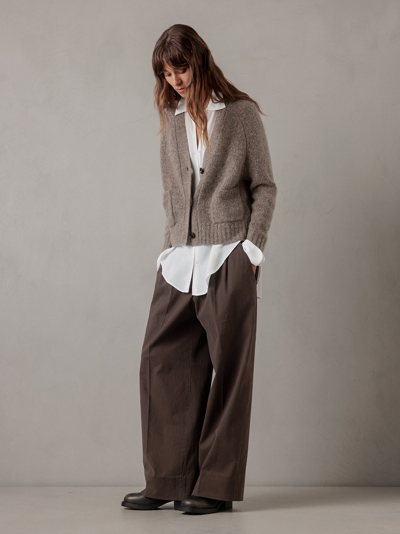 ALLUDE Strickjacke aus Cashmere Damen (46 BRAUN MEL)