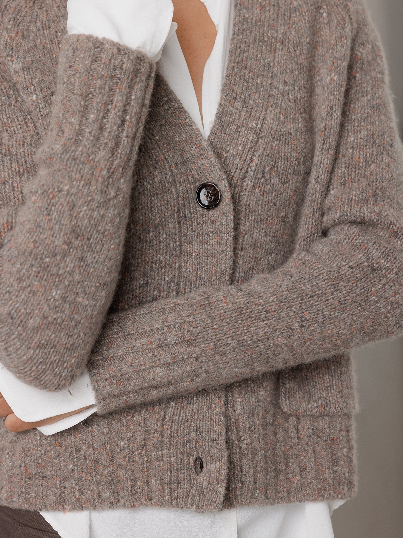 ALLUDE Strickjacke aus Cashmere Damen (46 BRAUN MEL)