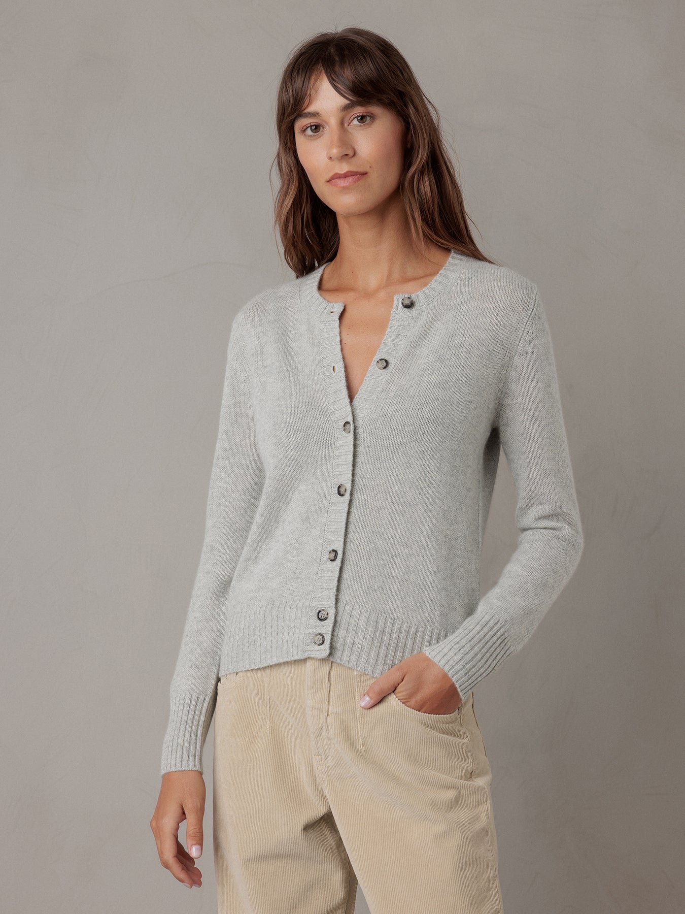 ALLUDE Strickjacke aus Cashmere Damen (81 LT GREY MEL)