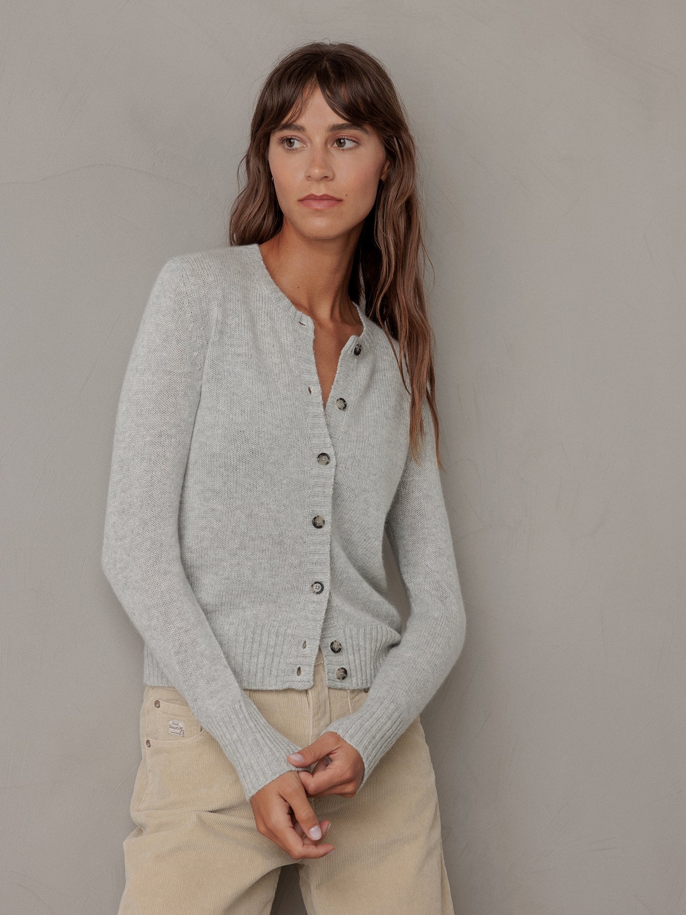 ALLUDE Strickjacke aus Cashmere Damen (81 LT GREY MEL)