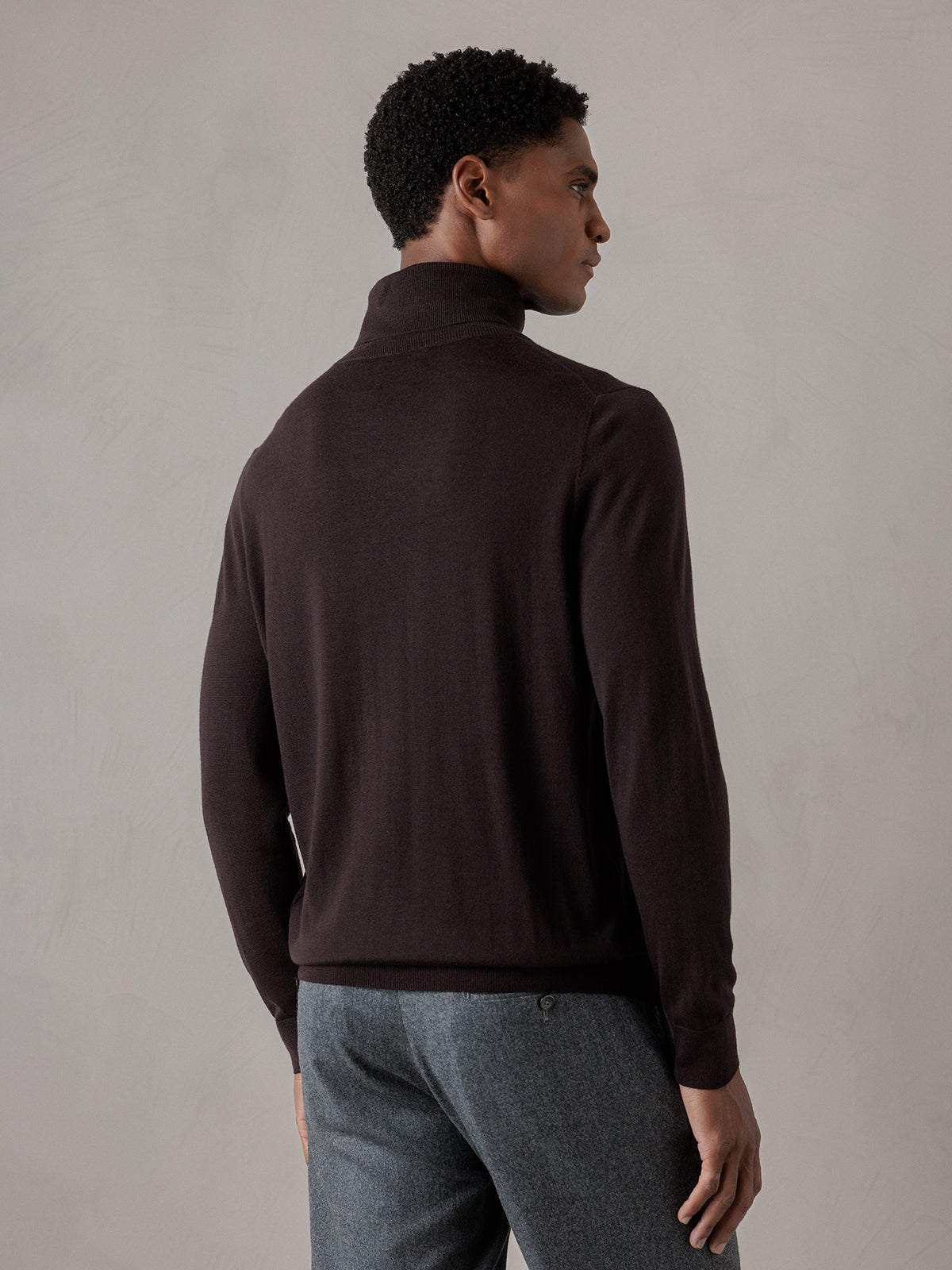 ALLUDE Rollkragenpullover aus Schurwolle Herren (449 DK BRAUN)