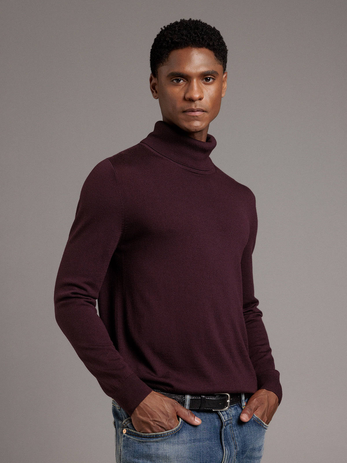 ALLUDE Rollkragenpullover aus Schurwolle Herren (469 WINE)