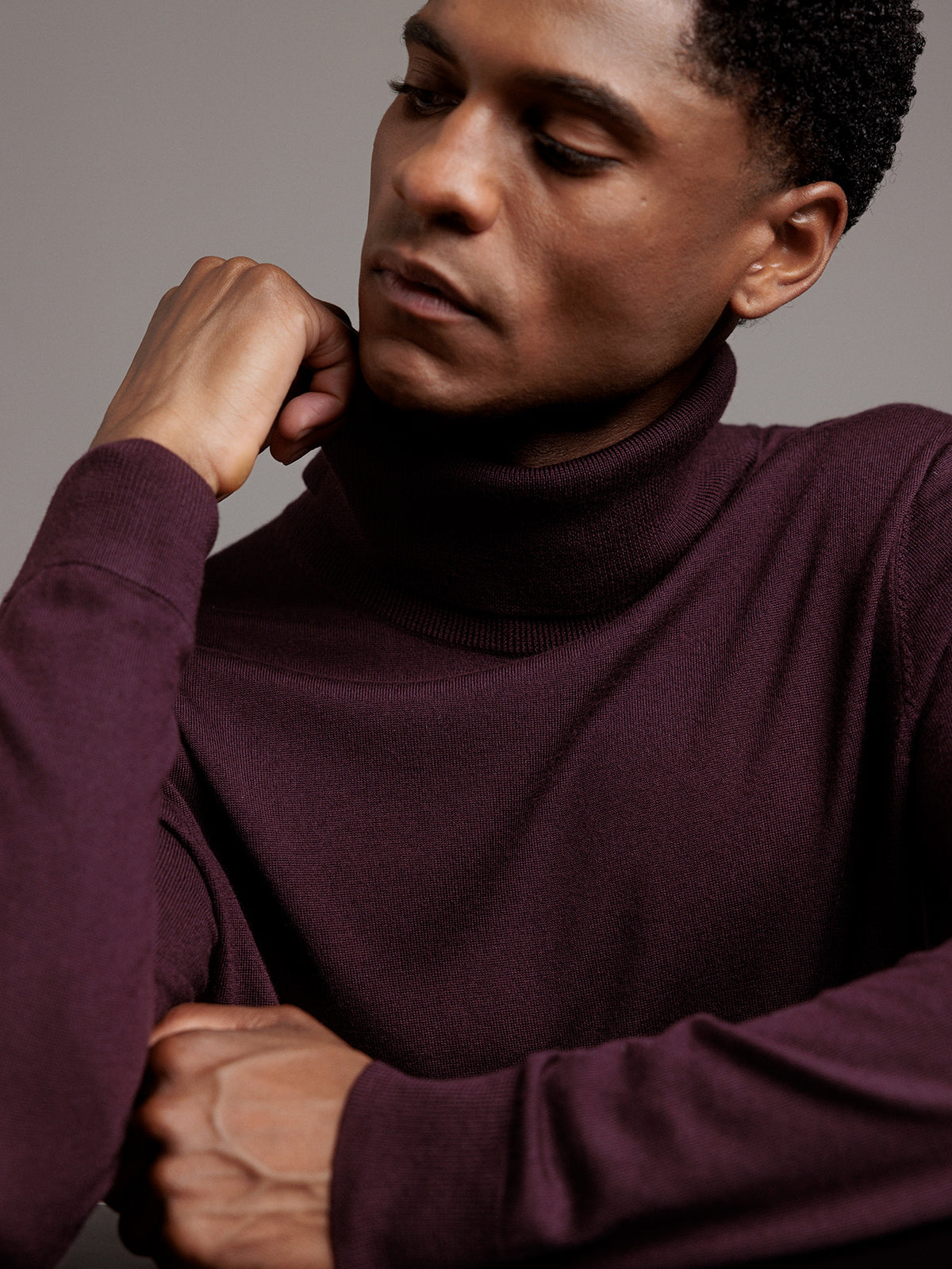 ALLUDE Rollkragenpullover aus Schurwolle Herren (469 WINE)