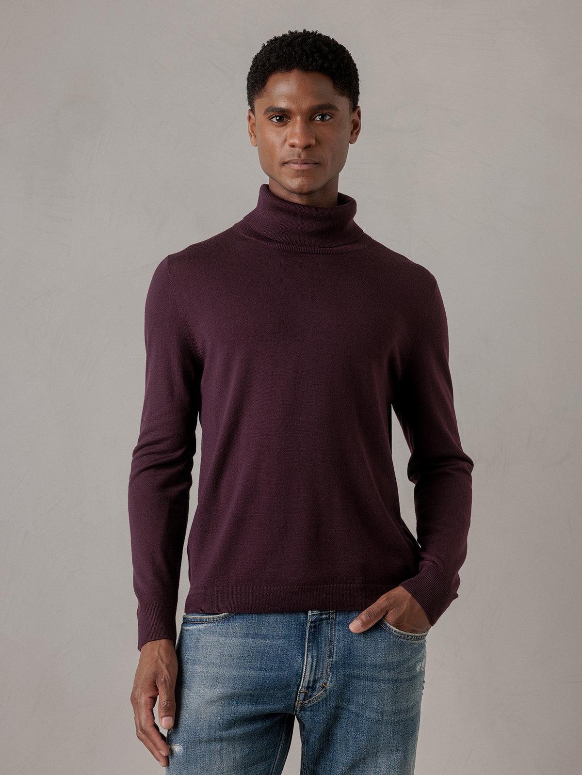 ALLUDE Rollkragenpullover aus Schurwolle Herren (469 WINE)
