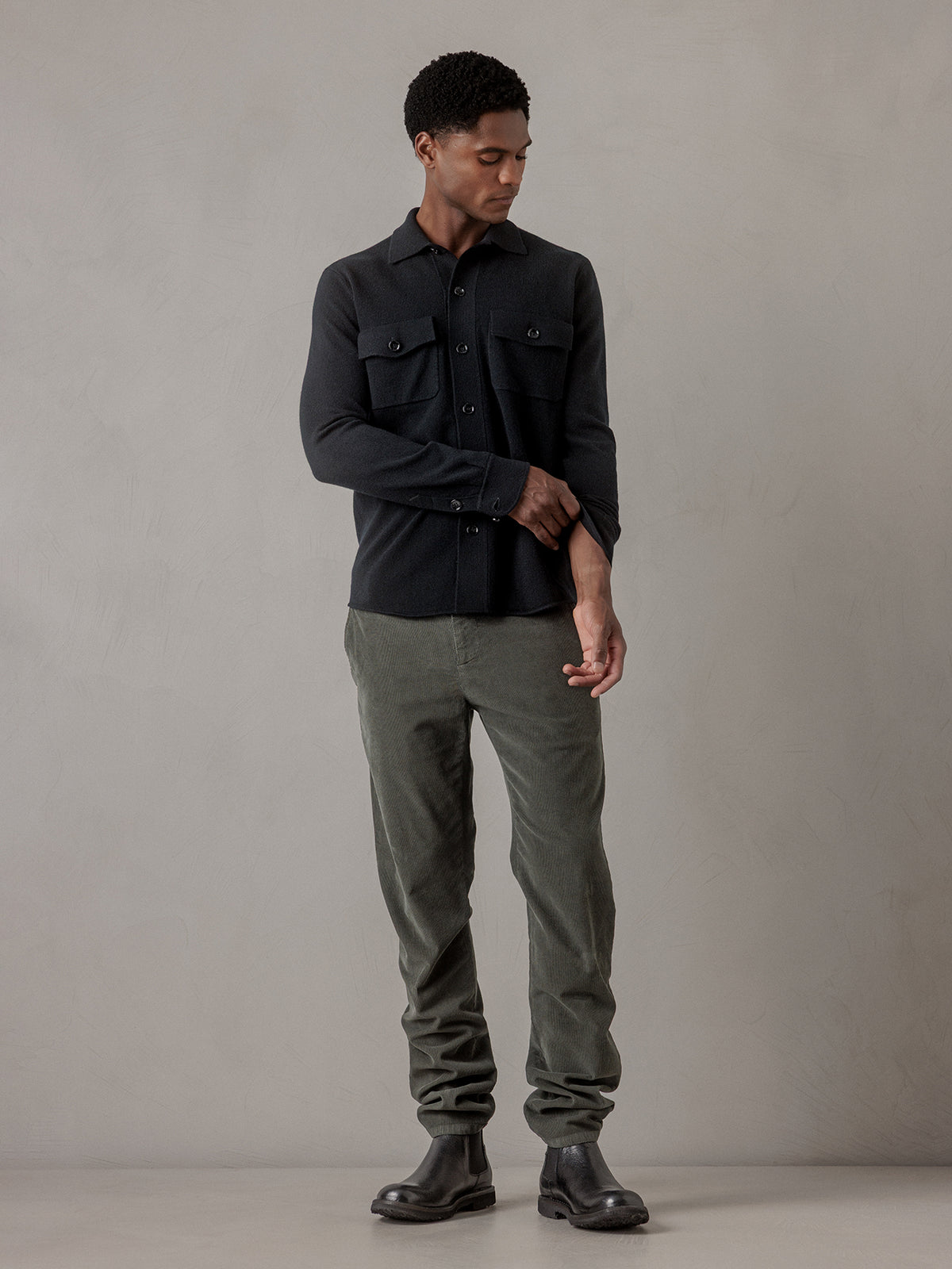 ALLUDE Strickhemd aus Schurwolle Herren (490 BLACK)