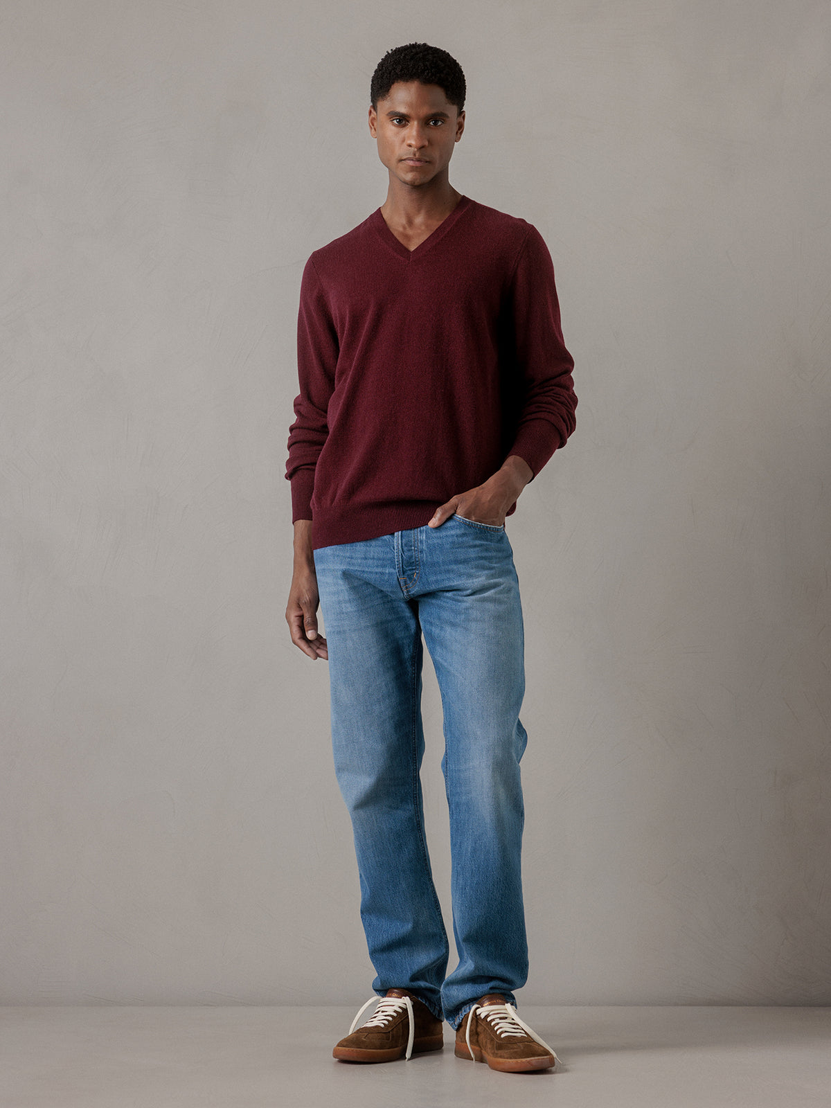 ALLUDE Feinstrickpullover aus Schurwolle Herren (68 WINE)