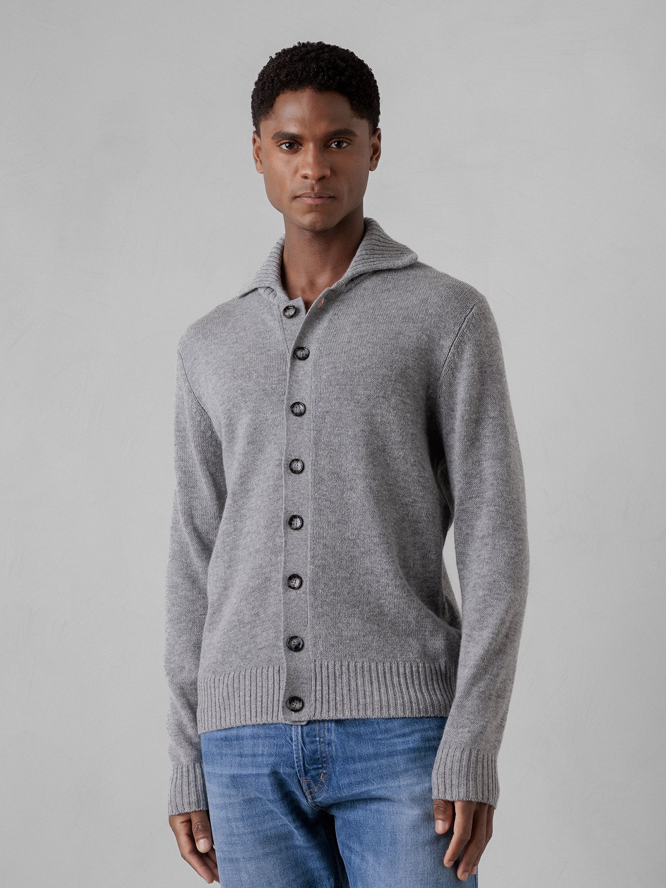 ALLUDE Strickjacke aus Schurwolle Herren (83 GRAU MEL)