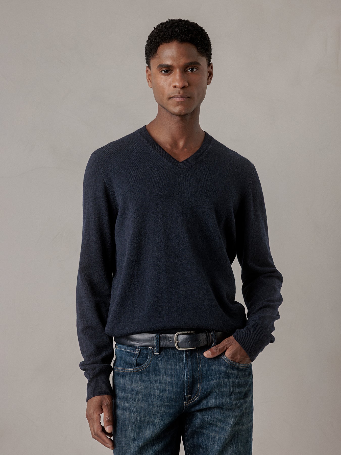 ALLUDE Feinstrickpullover aus Schurwolle Herren (14 NAVY)