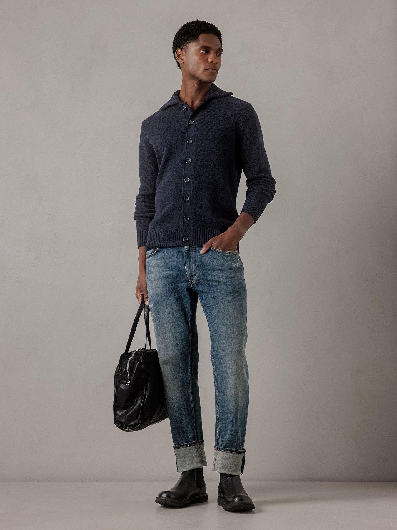 ALLUDE Strickjacke aus Schurwolle Herren (14 NAVY)