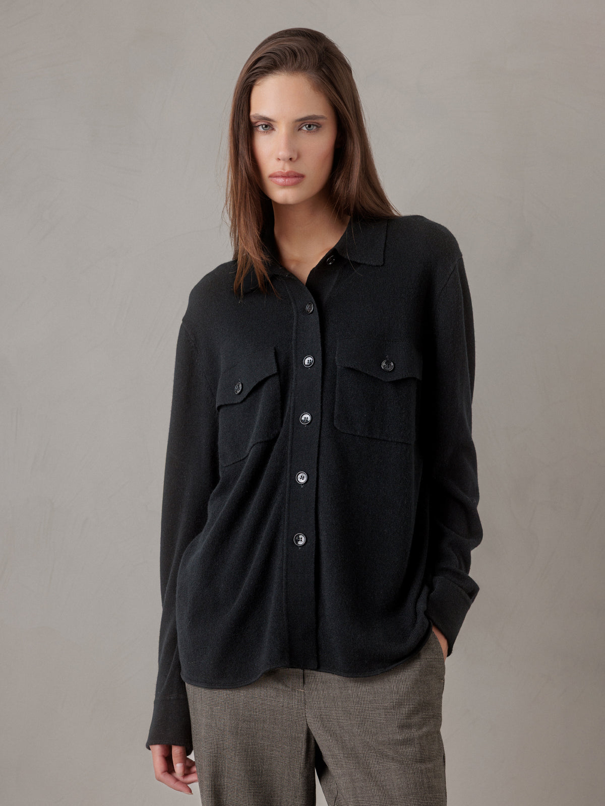 ALLUDE Hemd aus Schurwolle Damen (90 SCHWARZ)