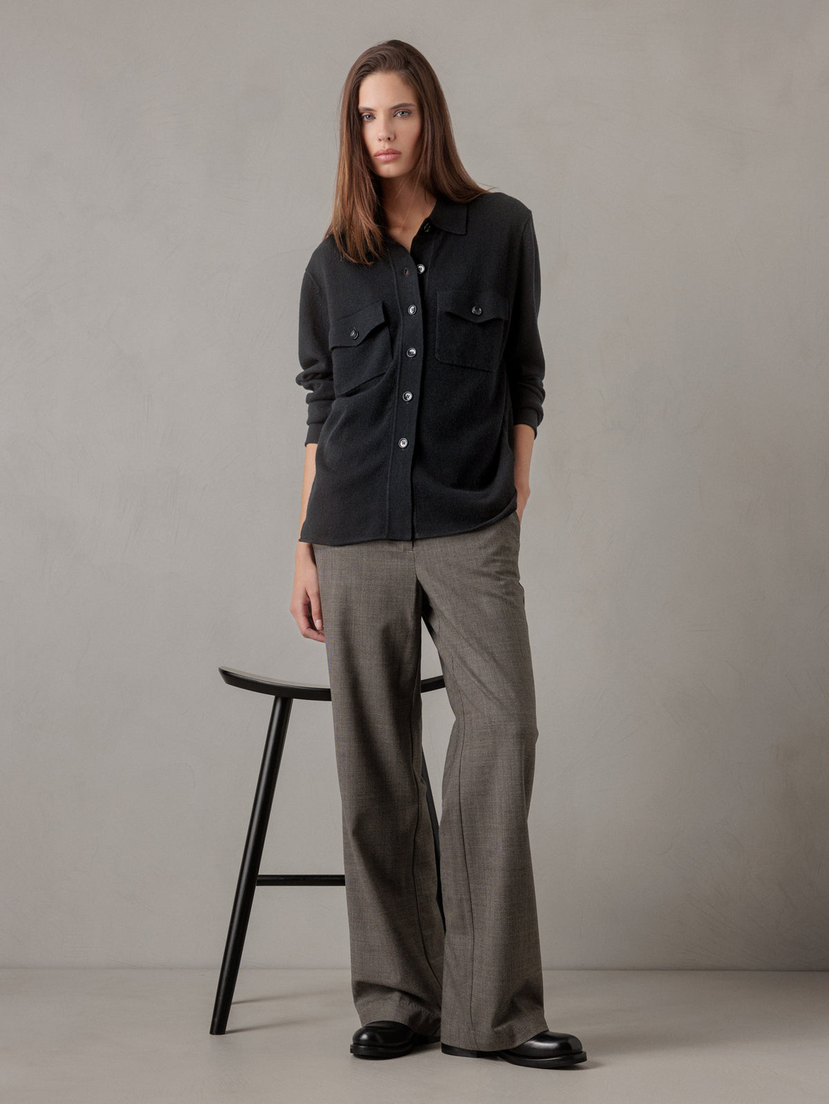ALLUDE Hemd aus Schurwolle Damen (90 SCHWARZ)
