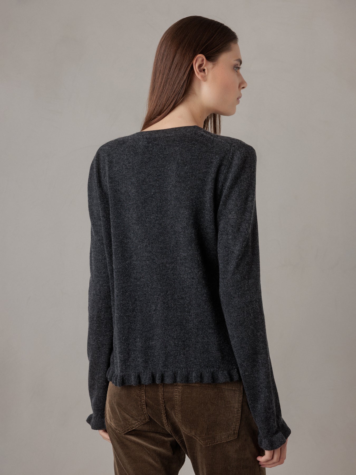 ALLUDE Strickjacke aus Schurwolle Damen (84 ANTHRAZIT)