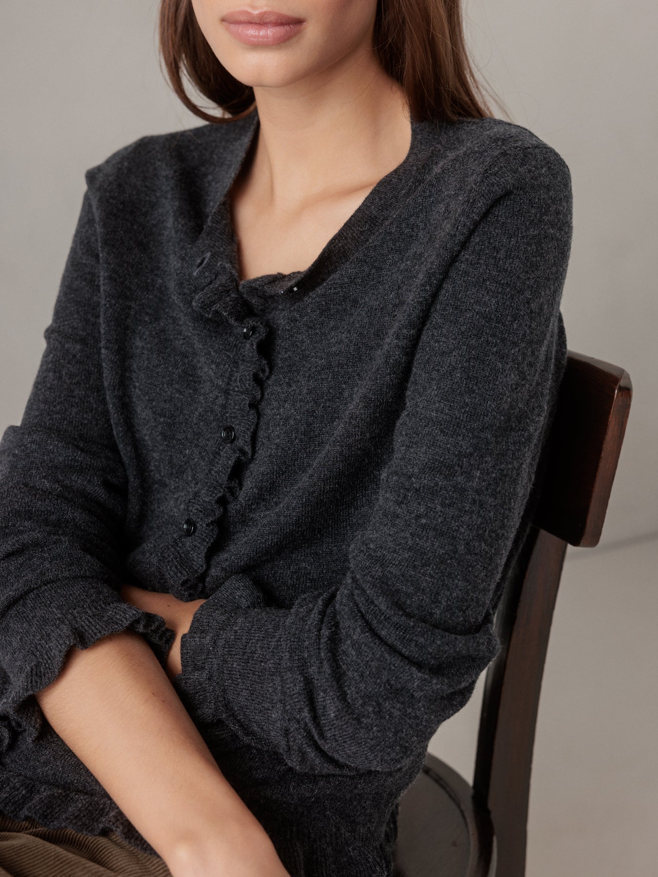 ALLUDE Strickjacke aus Schurwolle Damen (84 ANTHRAZIT)