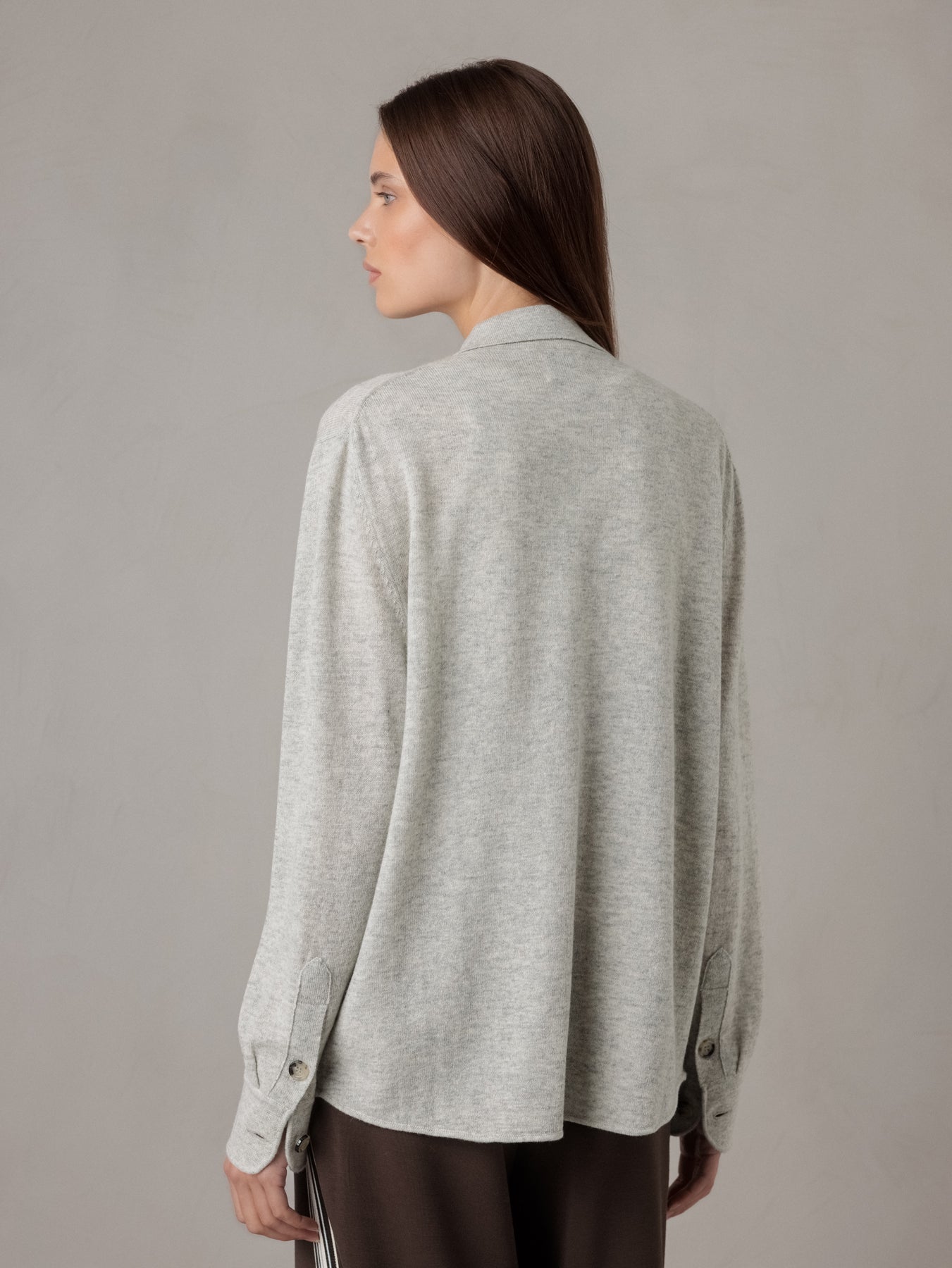 ALLUDE Hemd aus Schurwolle Damen (81 LT GREY MEL)
