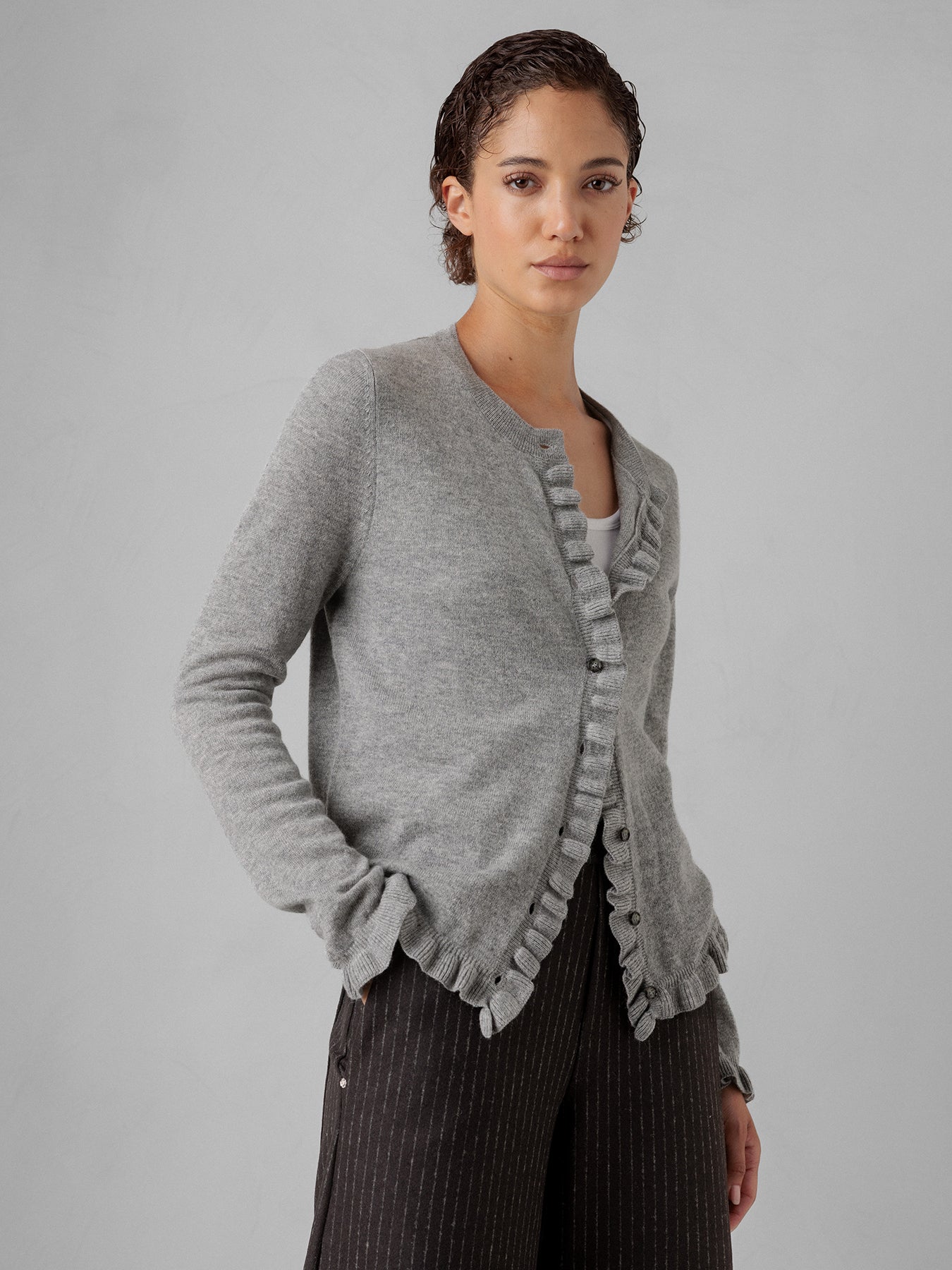 ALLUDE Strickjacke aus Schurwolle Damen (83 GRAU MEL)