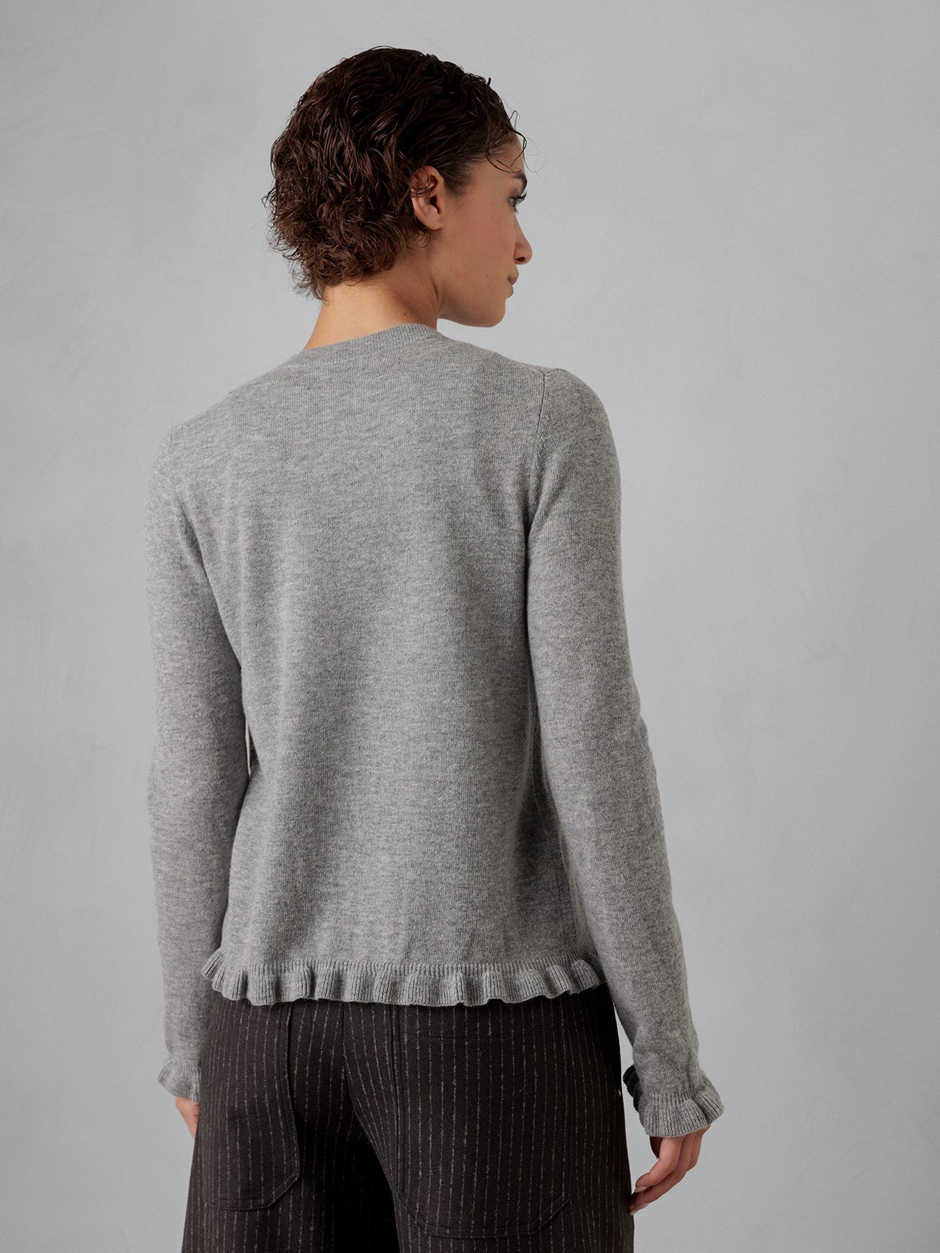 ALLUDE Strickjacke aus Schurwolle Damen (83 GRAU MEL)