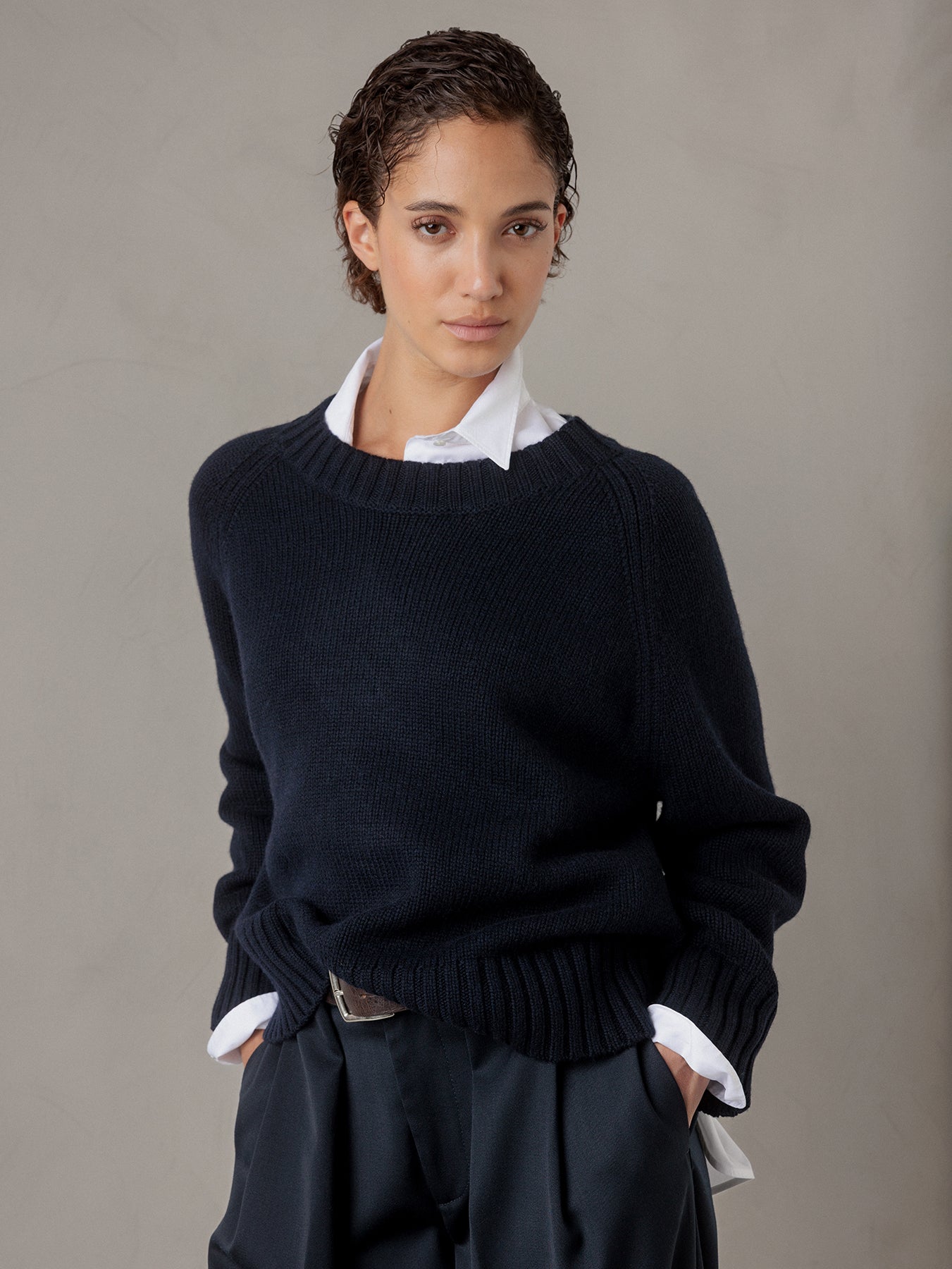 ALLUDE Pullover aus Schurwolle Damen (14 NAVY)