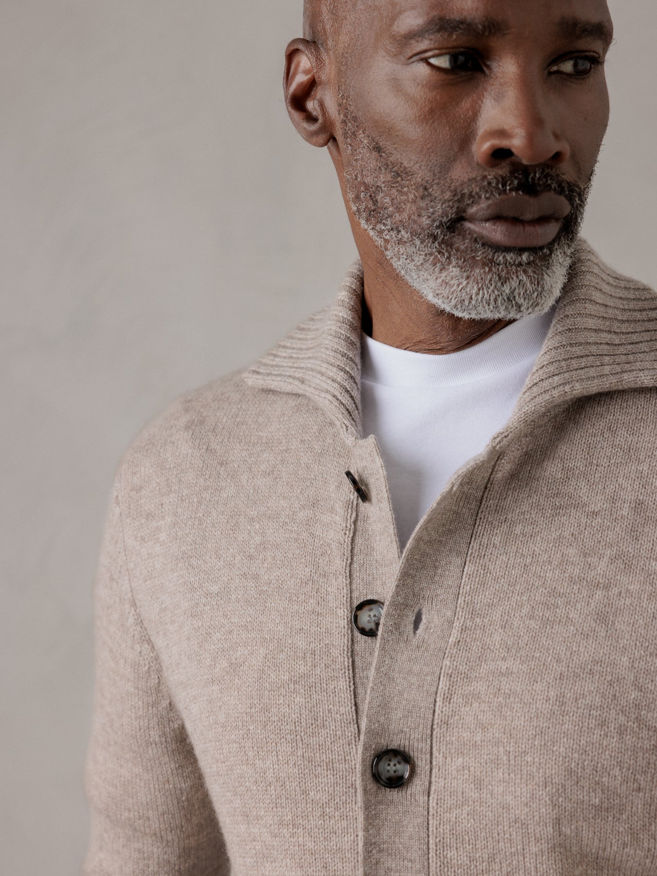 ALLUDE Strickjacke aus Schurwolle Herren (46 TAUPE MEL)