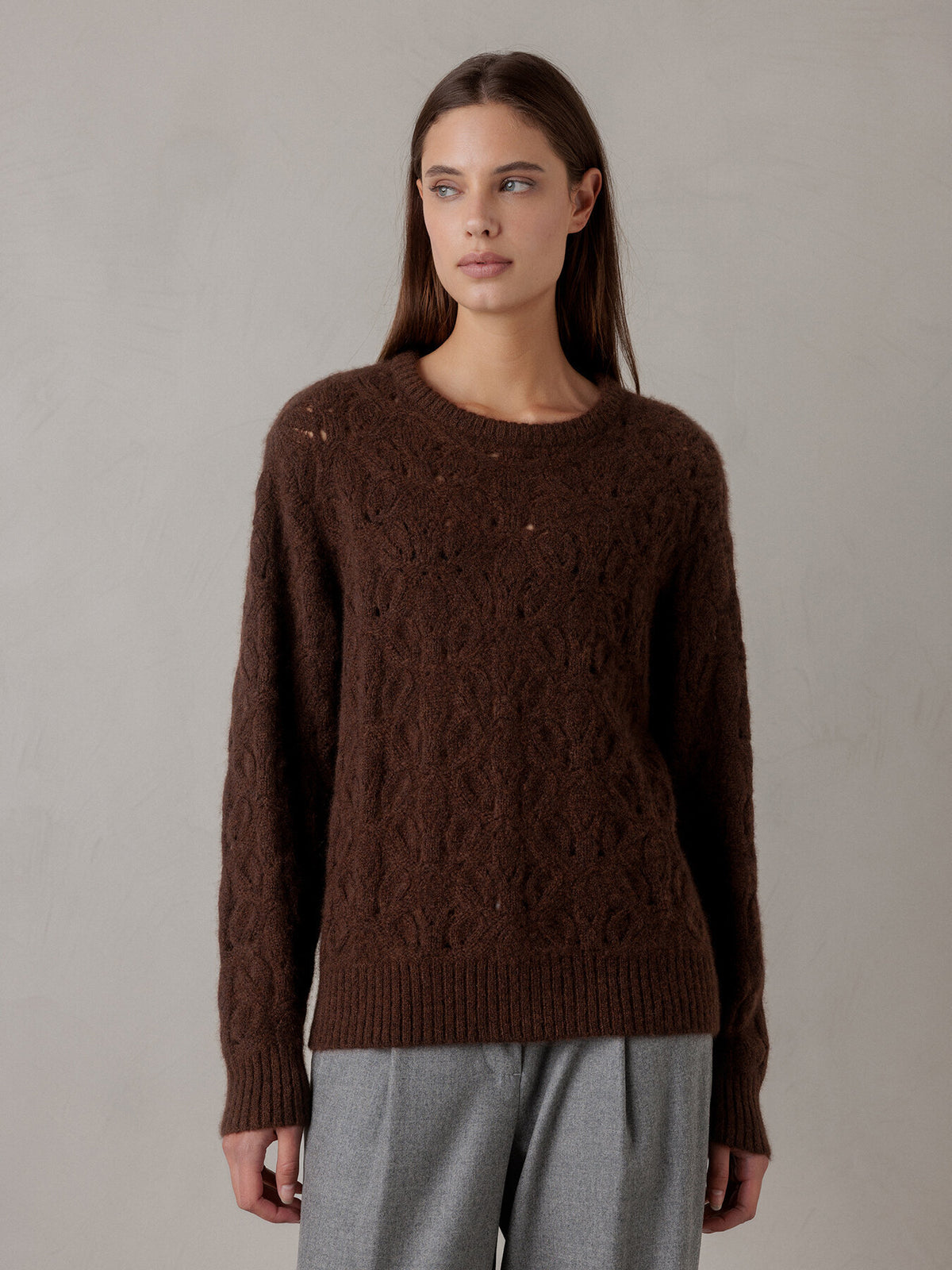 ALLUDE Pullover aus Cashmere Damen (49 DK BRAUN)