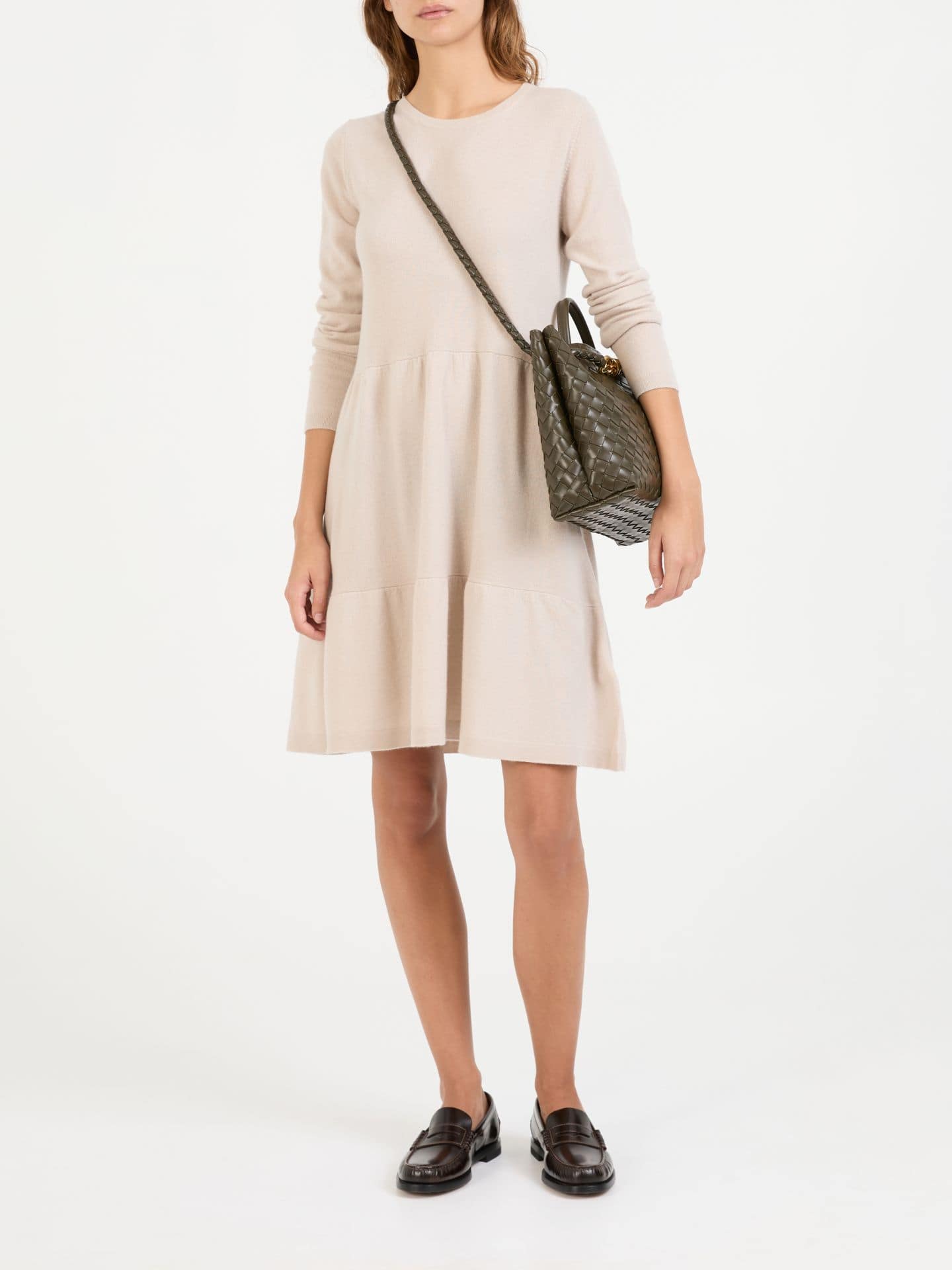 Woll-Cashmere-Kleid Beige