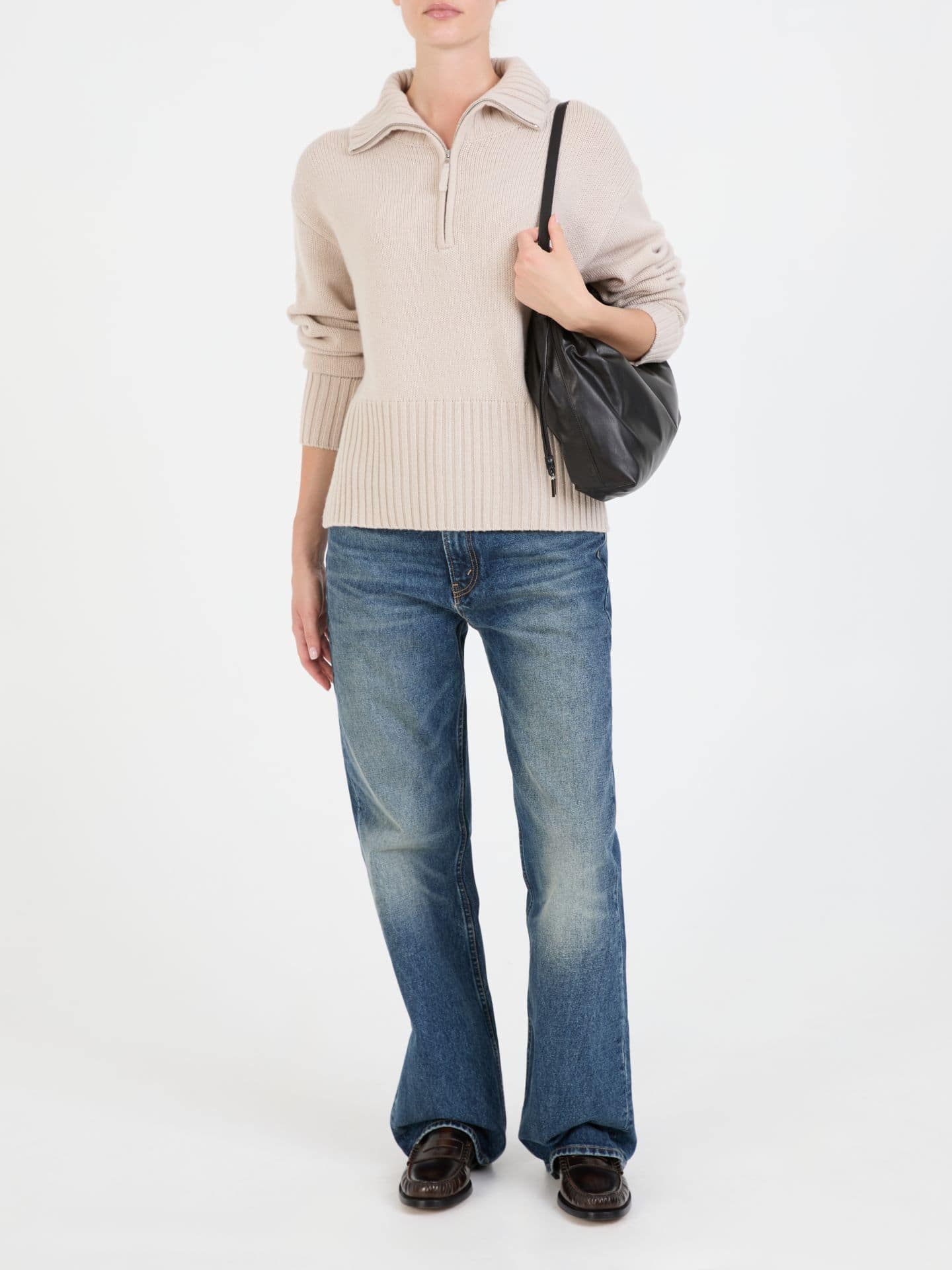 Troyer-Pullover Beige