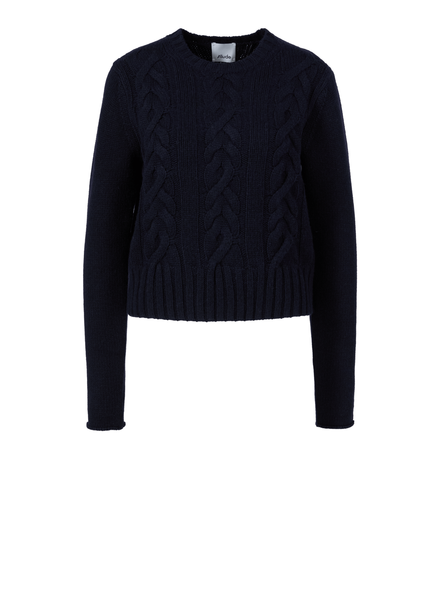 Pullover mit Zopfmuster Marineblau