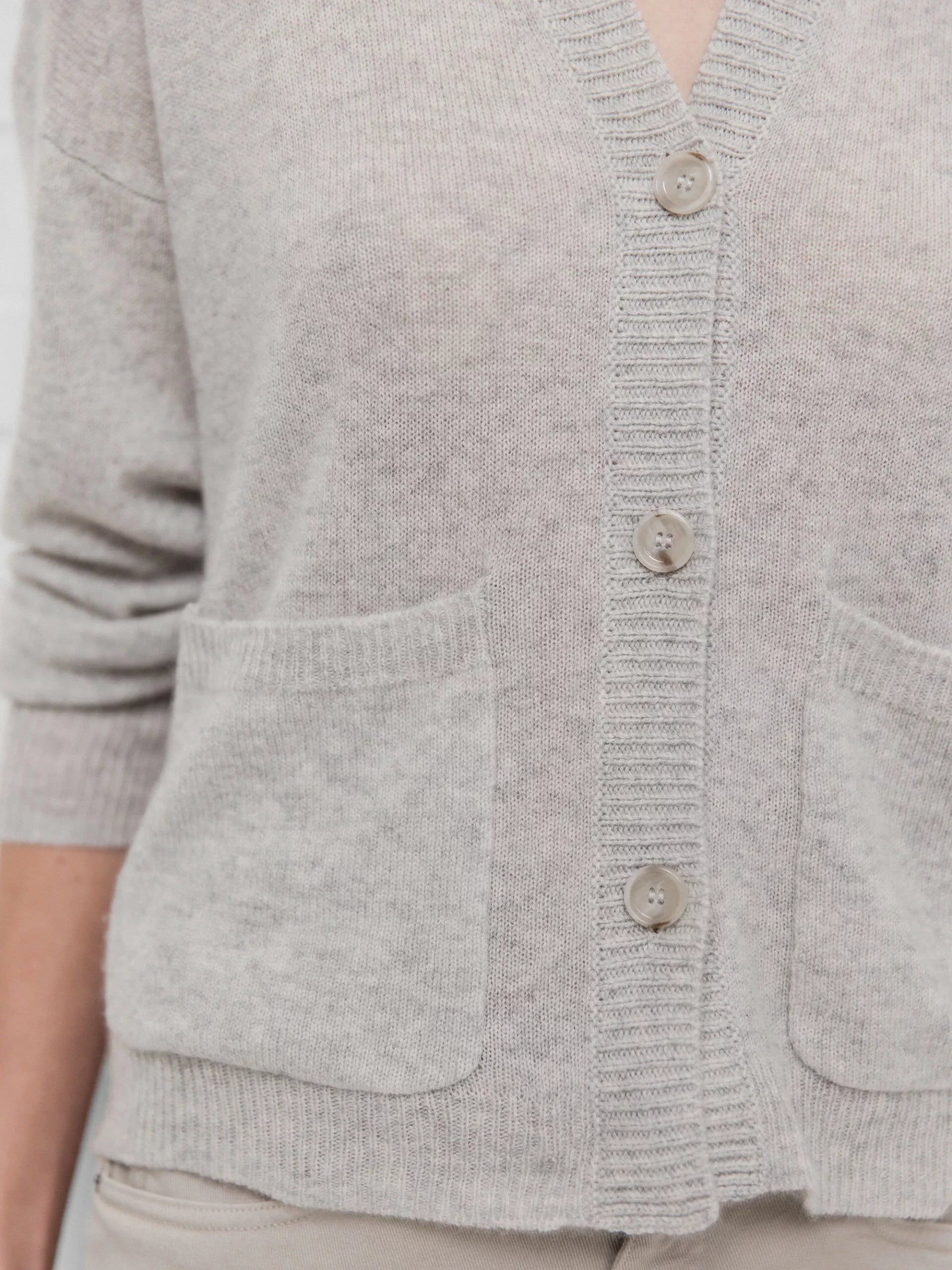 ALLUDE Leichte Strickjacke aus Cashmere  Damen (81 SILBER MEL)