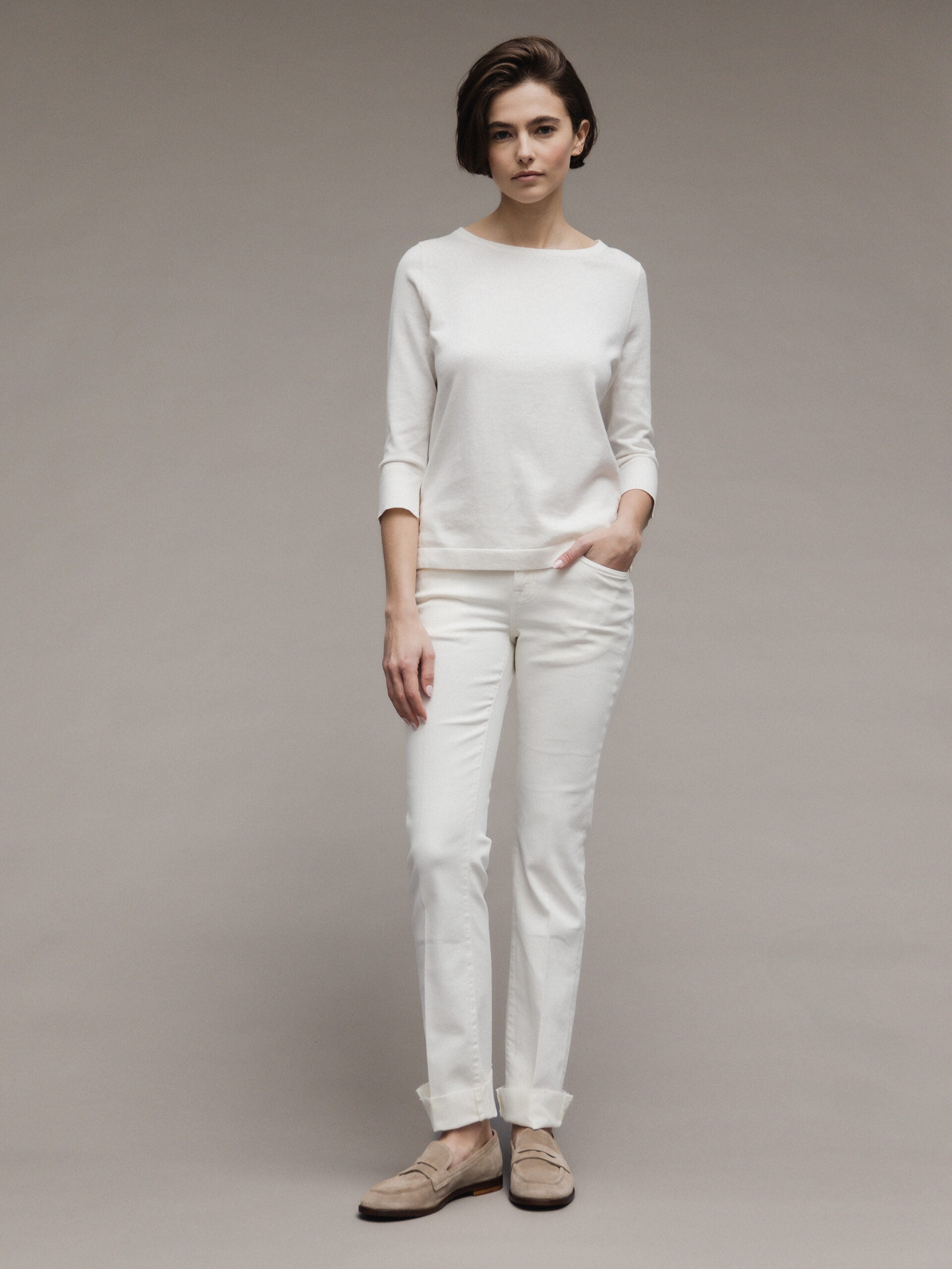 ALLUDE Feinstrickpullover Damen (40 OFF WHITE)