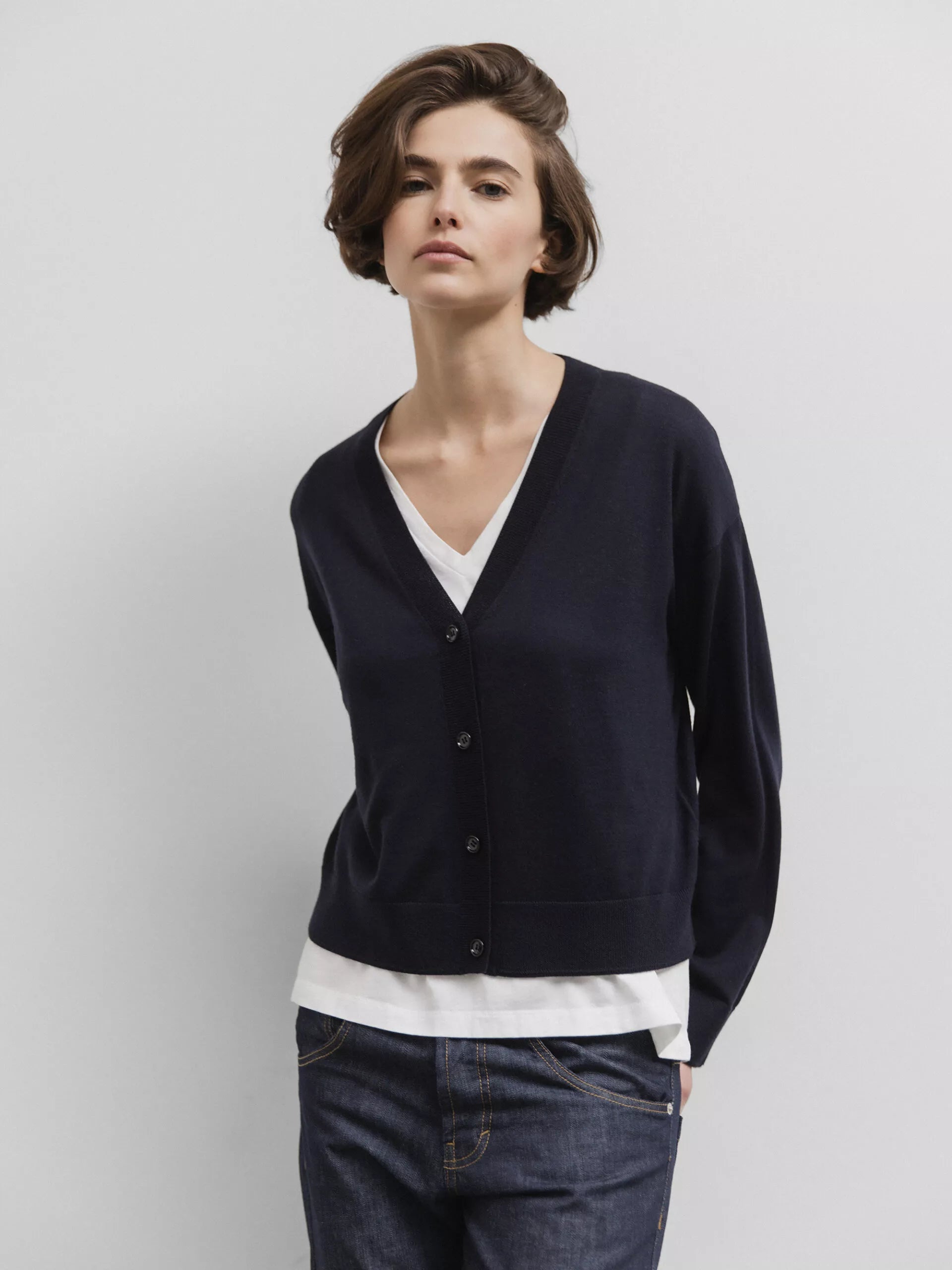 ALLUDE Strickjacke aus Schurwolle Damen (414 NAVY)