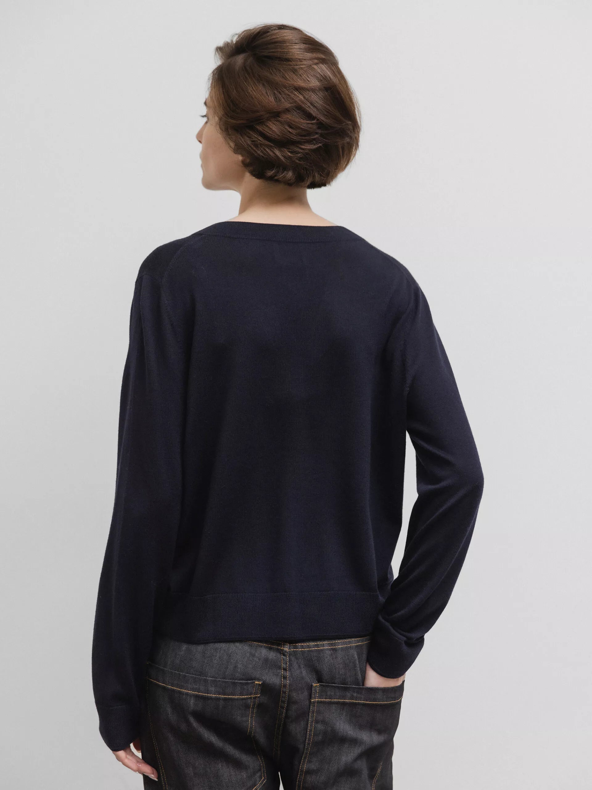 ALLUDE Feinstrickpullover aus Schurwolle Damen (414 NAVY)