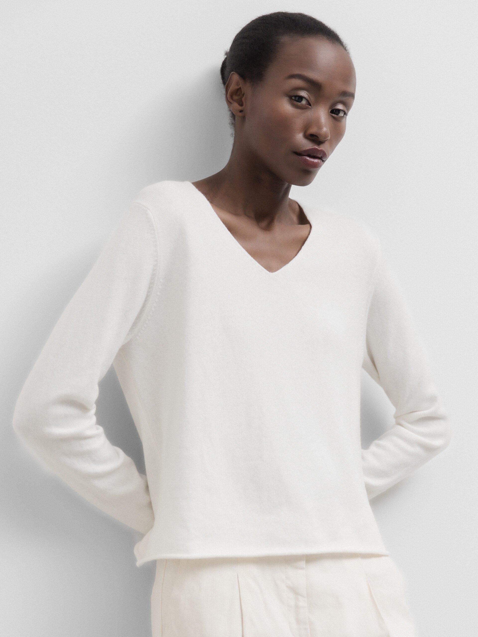 ALLUDE Kurzer Feinstrickpullover aus Baumwolle Damen (40 OFF WHITE)