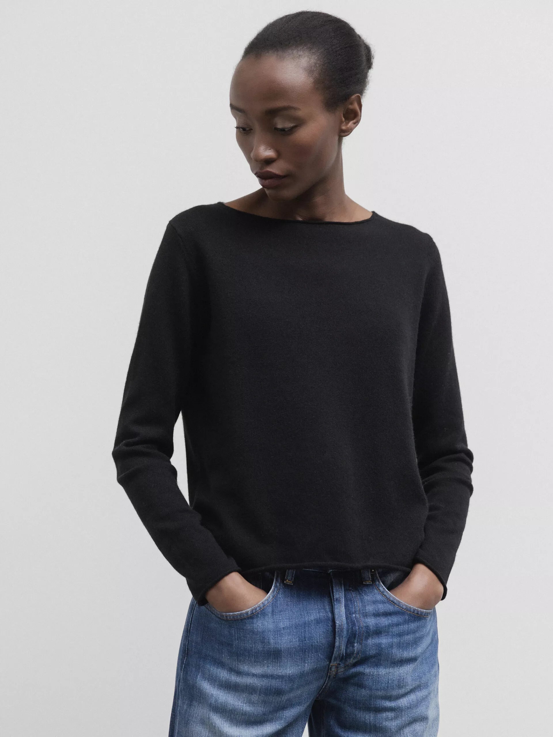 ALLUDE Feinstrickpullover aus Baumwolle  Damen (90 SCHWARZ)