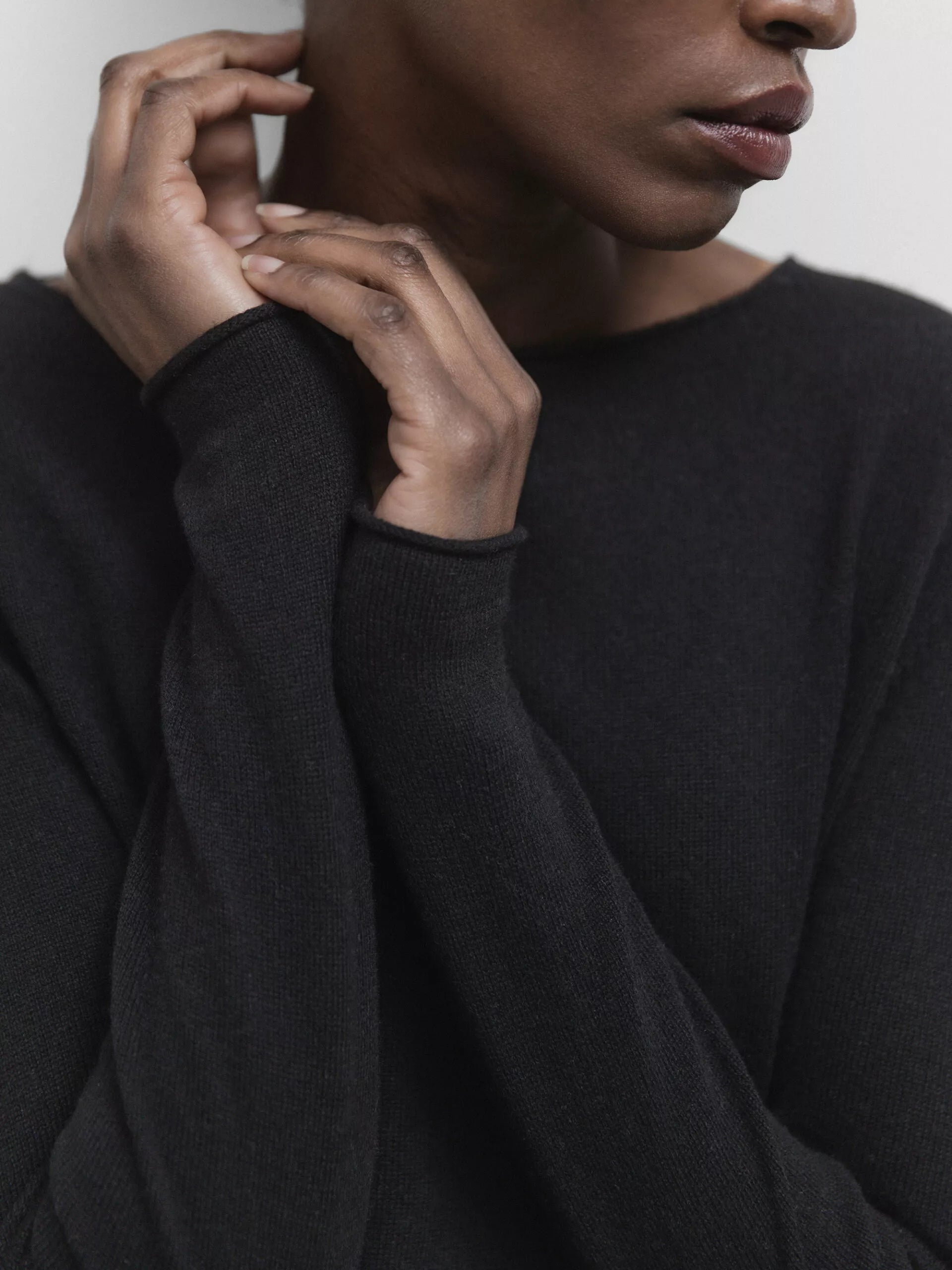 ALLUDE Feinstrickpullover aus Baumwolle  Damen (90 SCHWARZ)