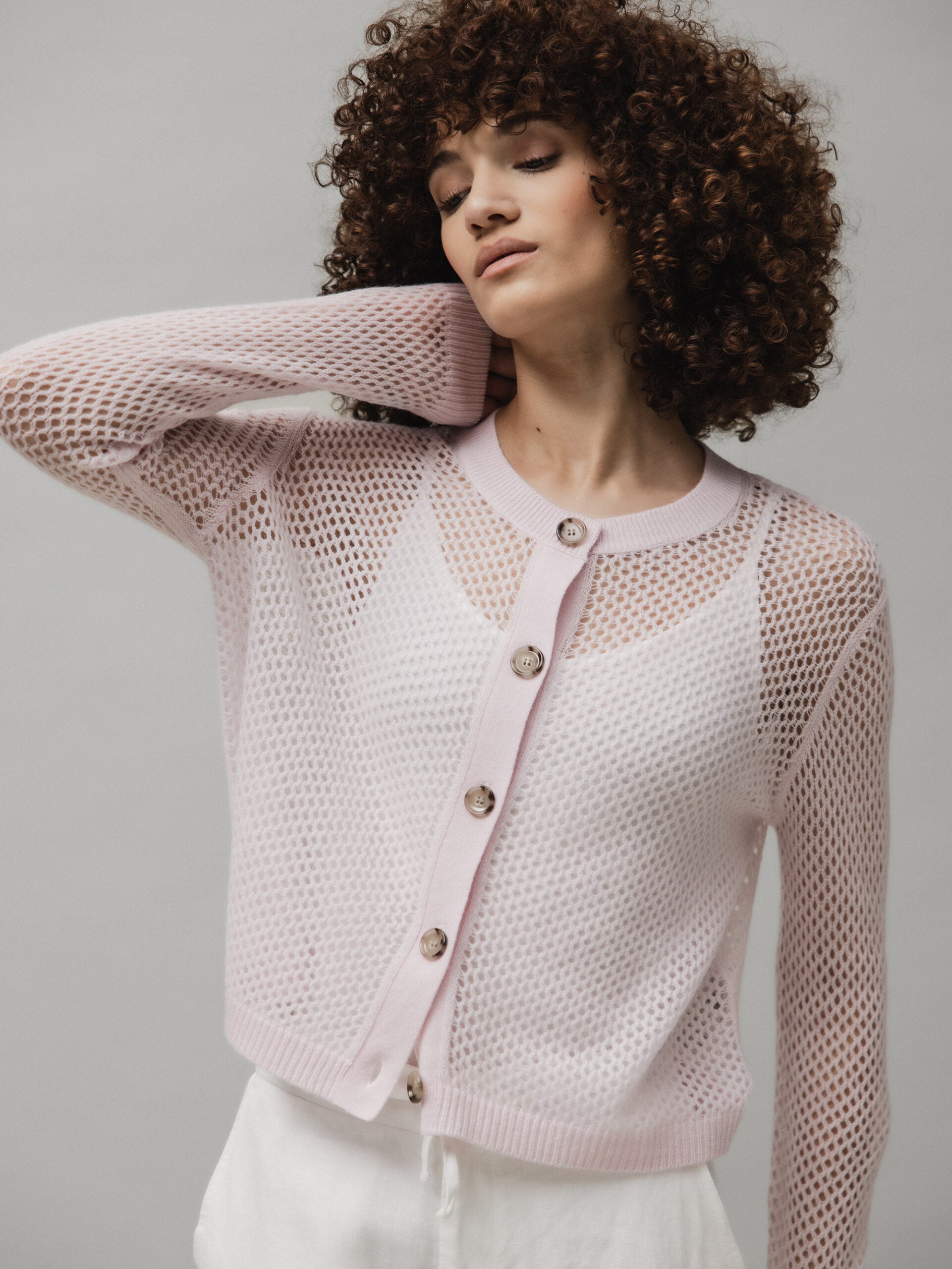 ALLUDE Strickjacke aus Schurwolle Damen (60 SOFT ROSE)