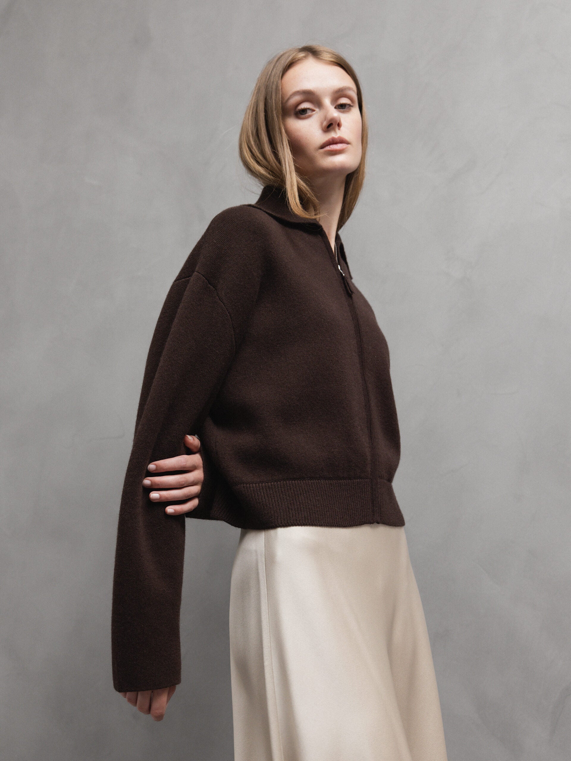 ALLUDE Strickjacke aus Schurwolle Damen (49 DK BRAUN)