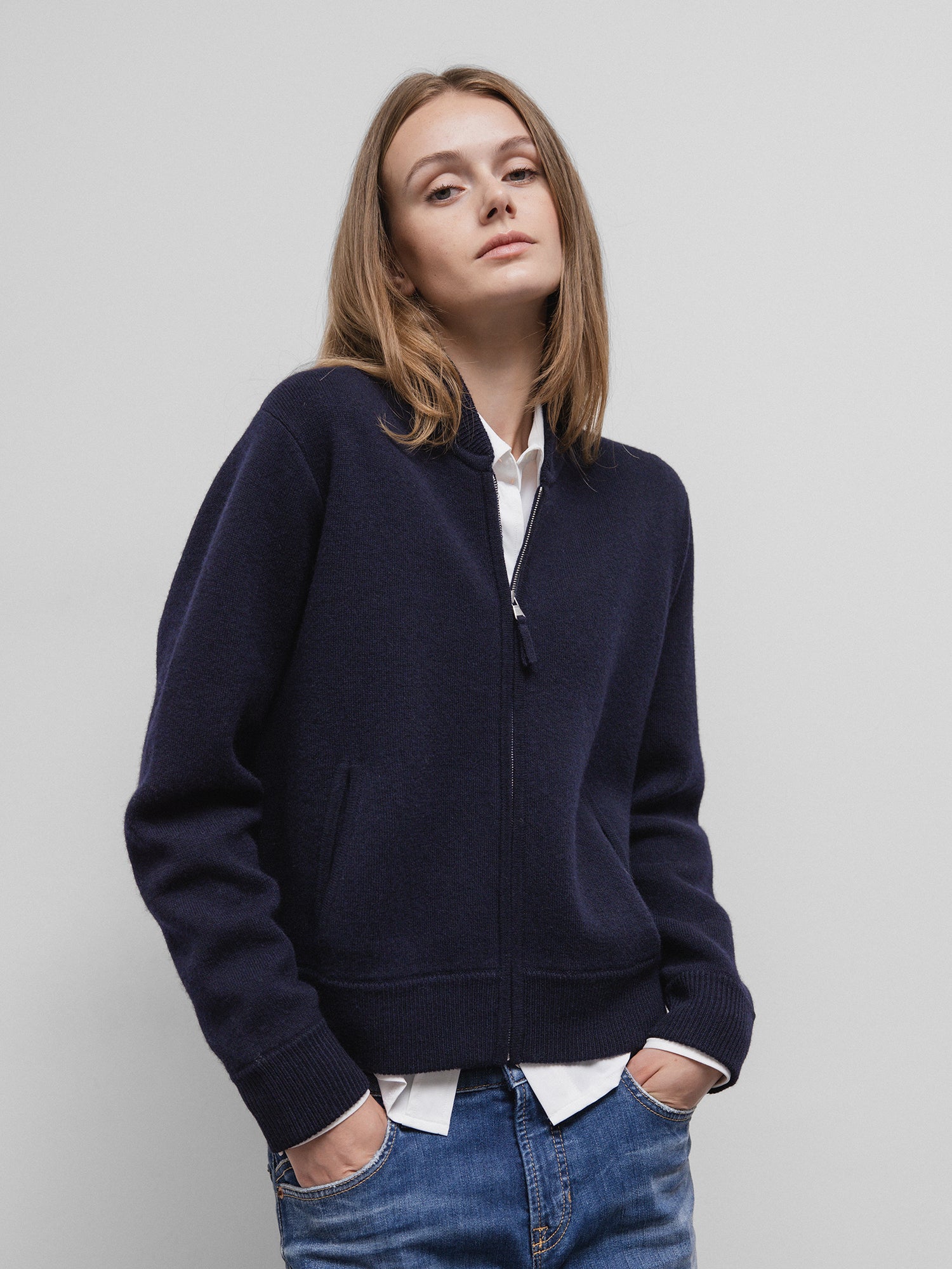 ALLUDE Strickjacke aus Schurwolle Damen (14 NAVY)