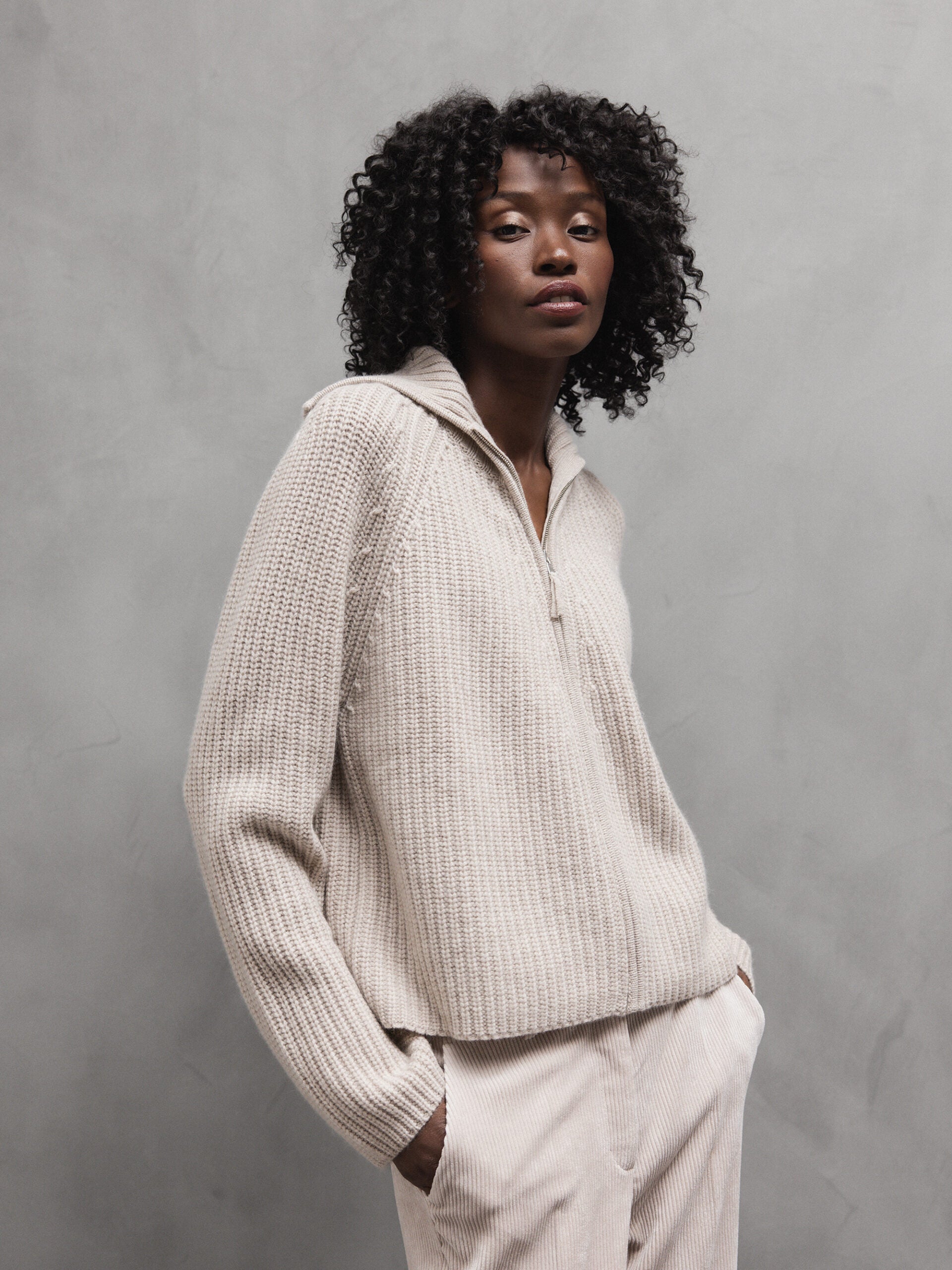 ALLUDE Strickjacke aus Schurwolle Damen (48 BEIGE MEL)