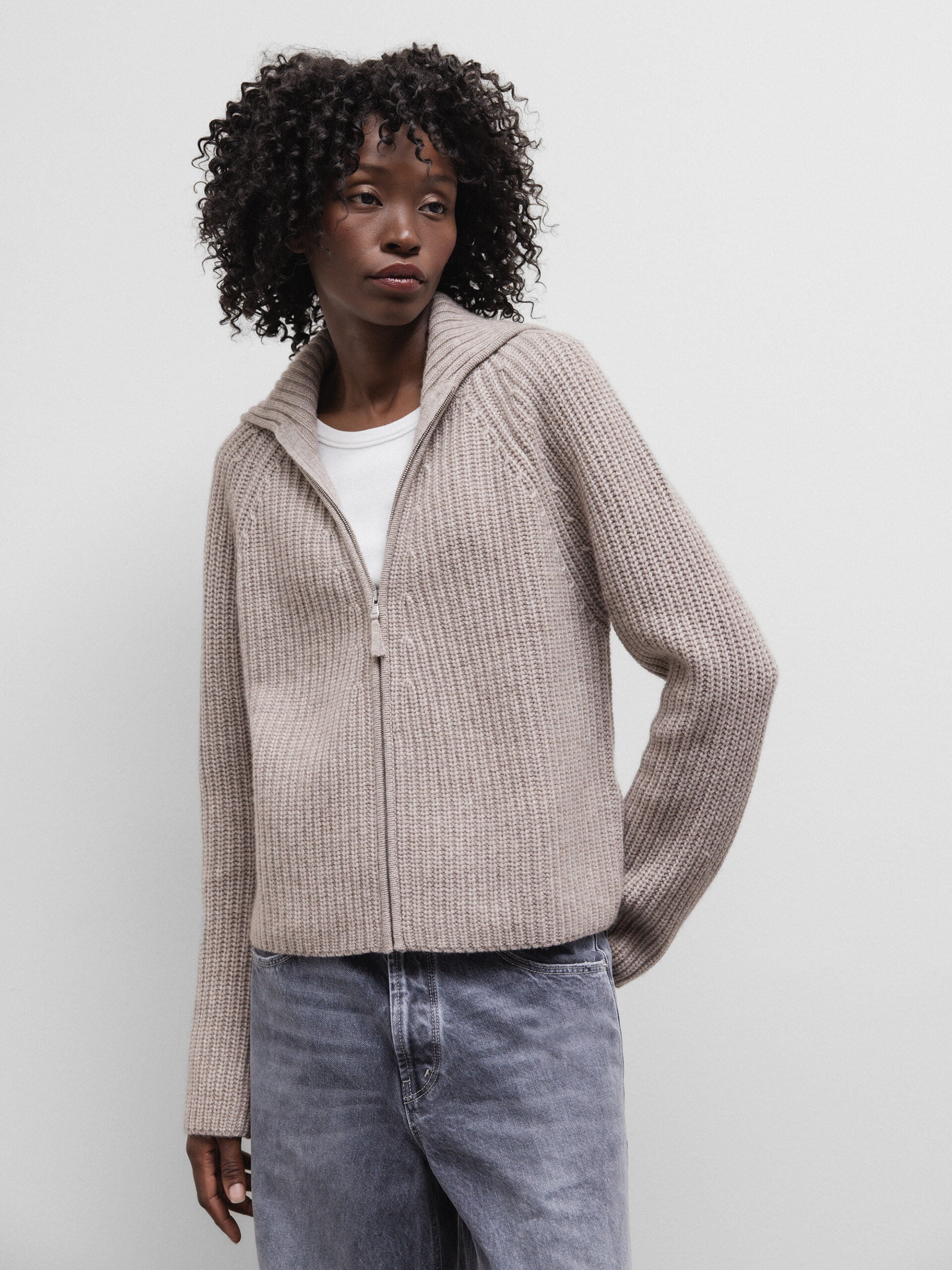 ALLUDE Strickjacke aus Schurwolle Damen (46 TAUPE MEL)