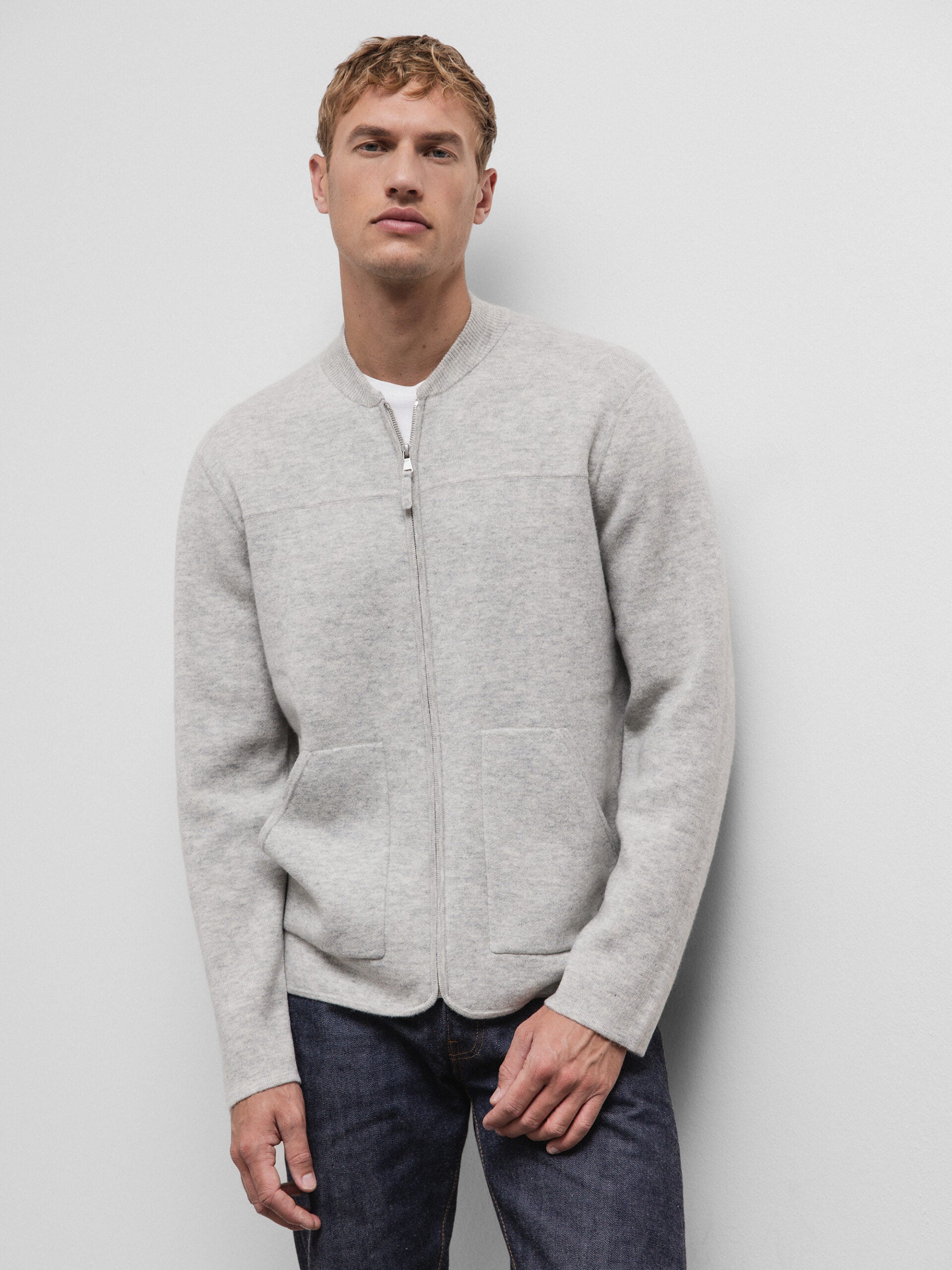 ALLUDE Strickjacke aus Schurwolle Herren (81 GRAU MEL)