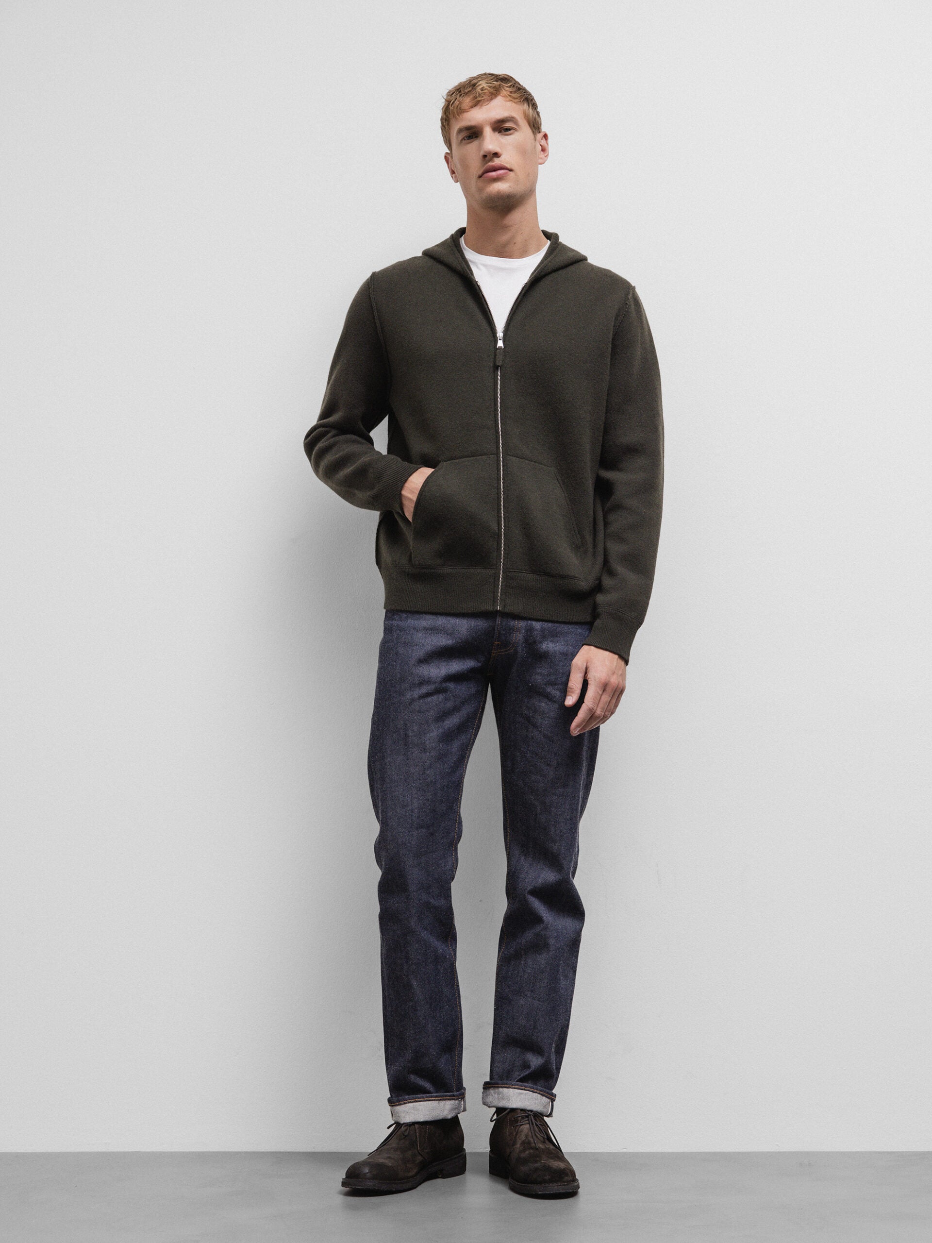 ALLUDE Strickjacke aus Cashmere Herren (38 OLIV)