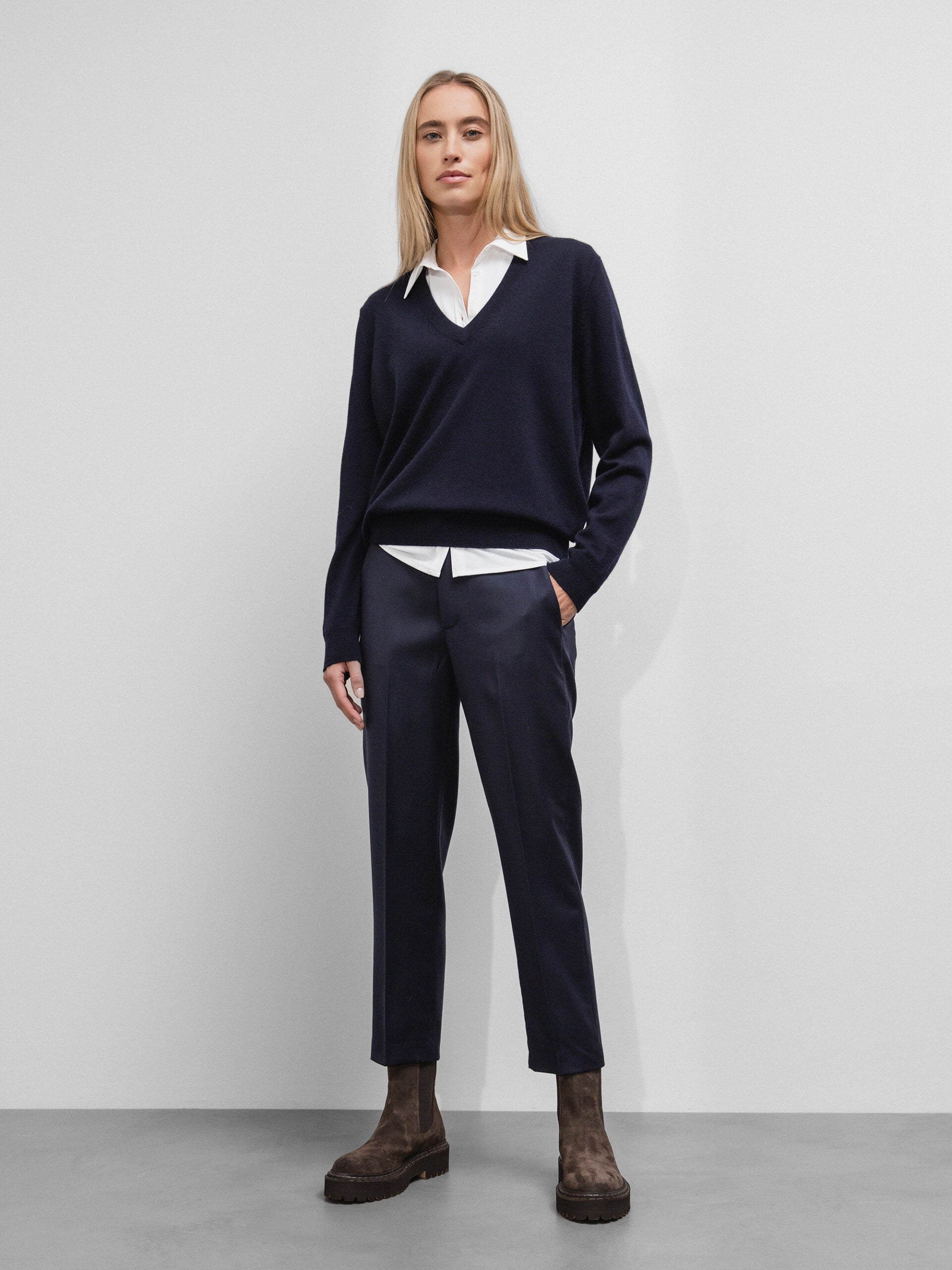 ALLUDE Feinstrickpullover aus Cashmere Damen (14 NAVY)