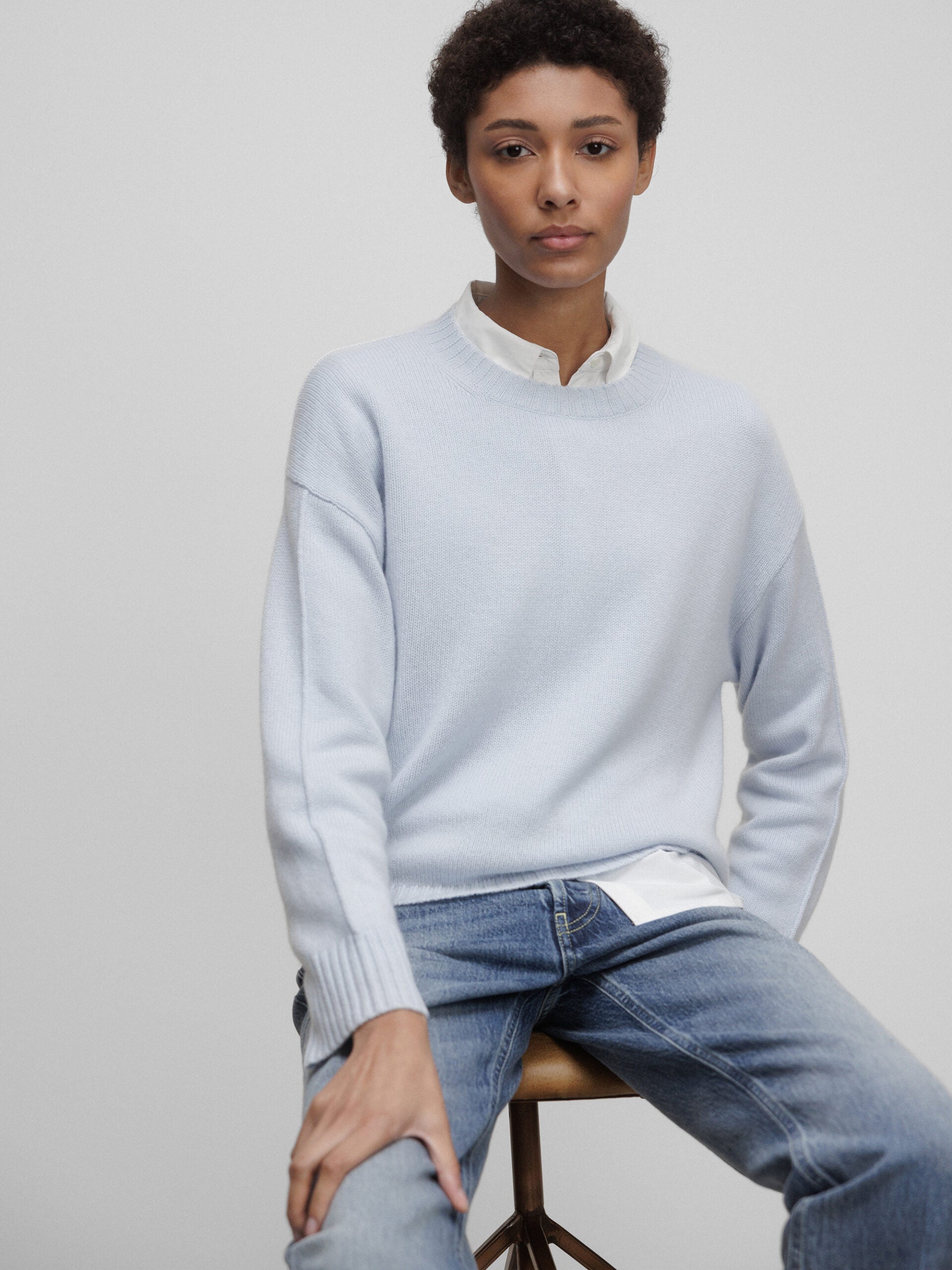ALLUDE Pullover aus Cashmere Damen (10 HELLBLAU)