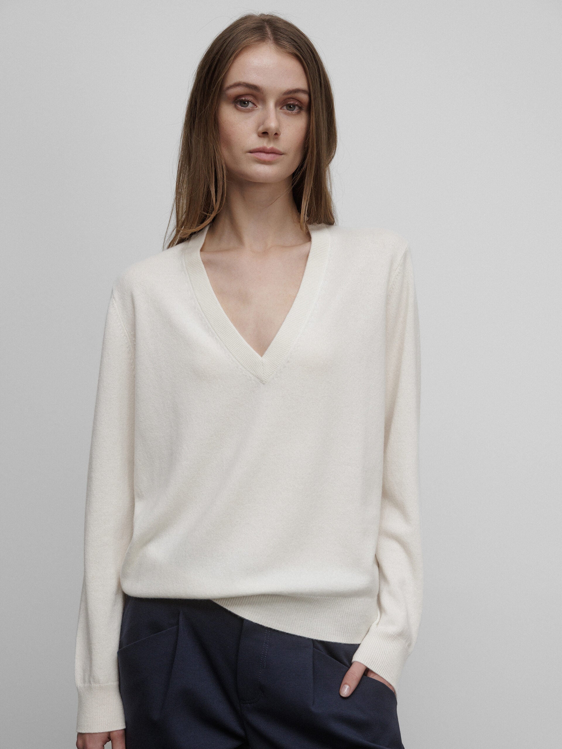 ALLUDE Feinstrickpullover aus Cashmere Damen (40 WEISS)